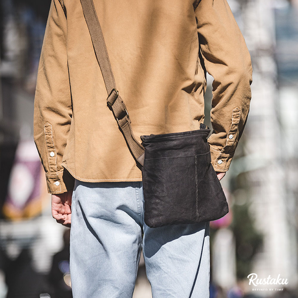 ろうけつ染めキャンバス　撥水加工 ショルダーバッグ