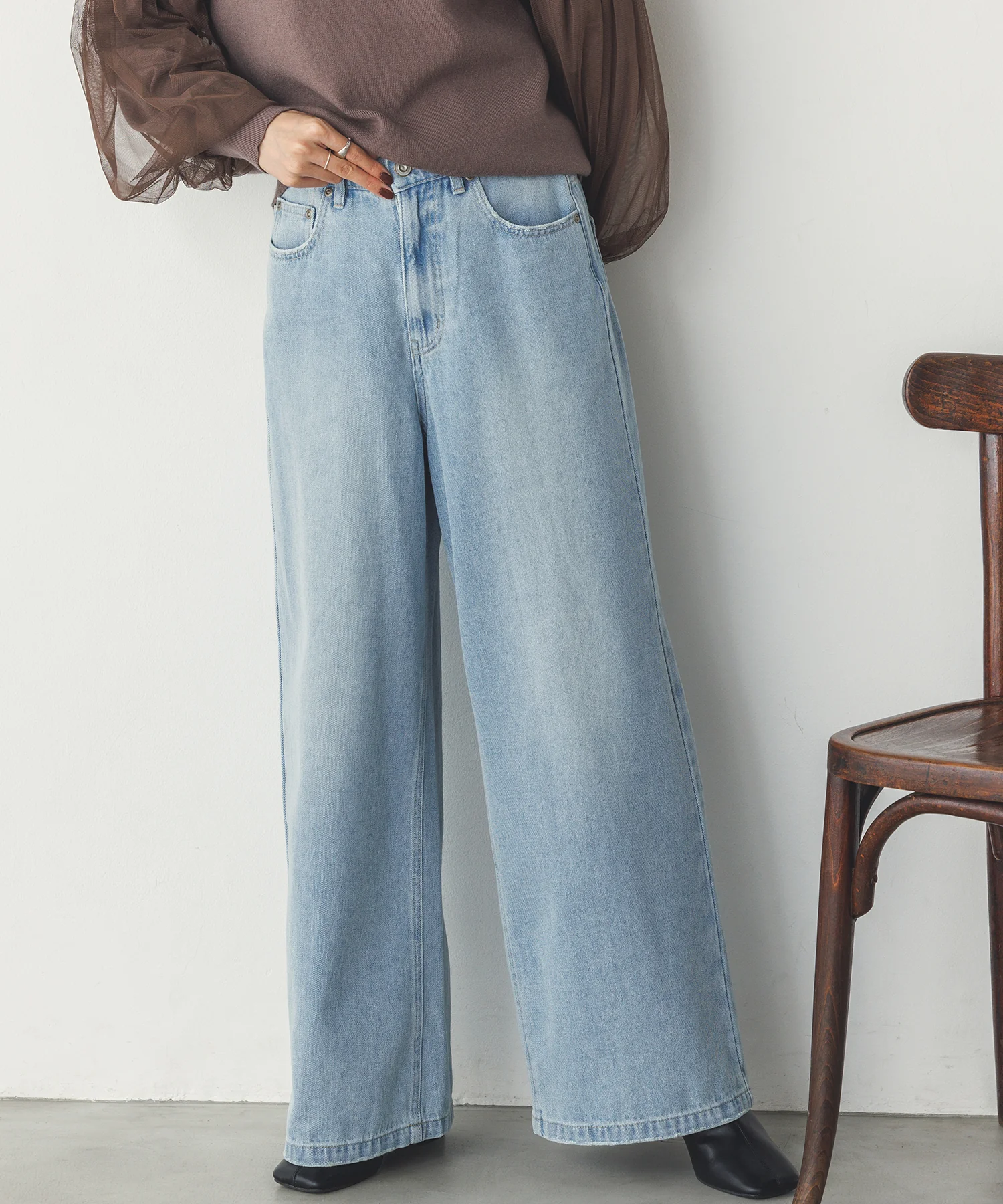 デニム/ツイル バギーパンツ