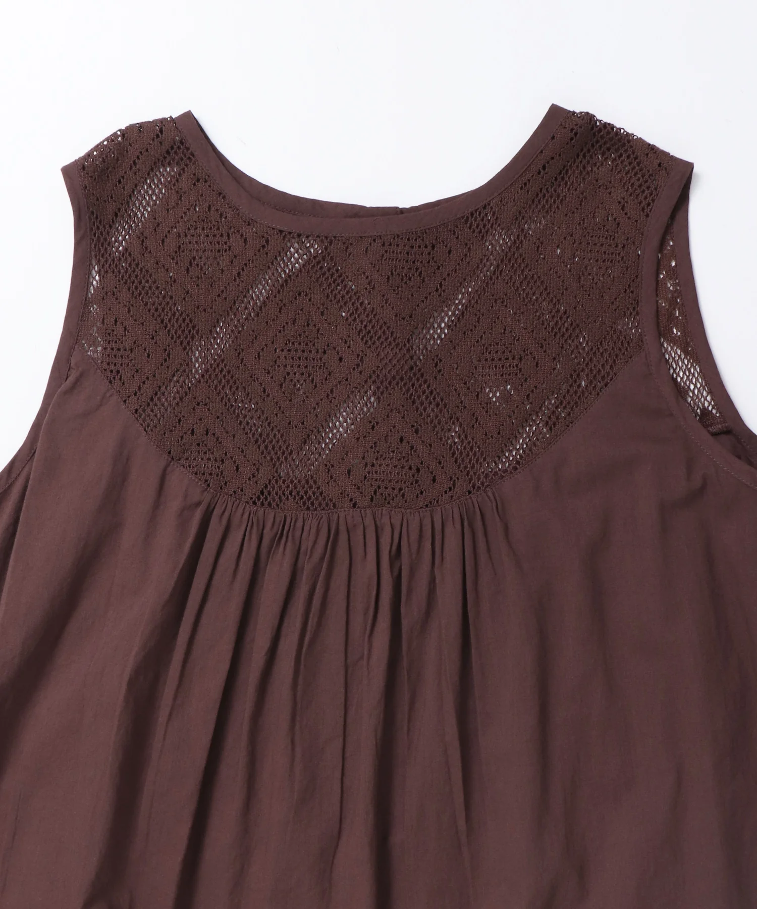 レース切替 ノースリーブブラウス