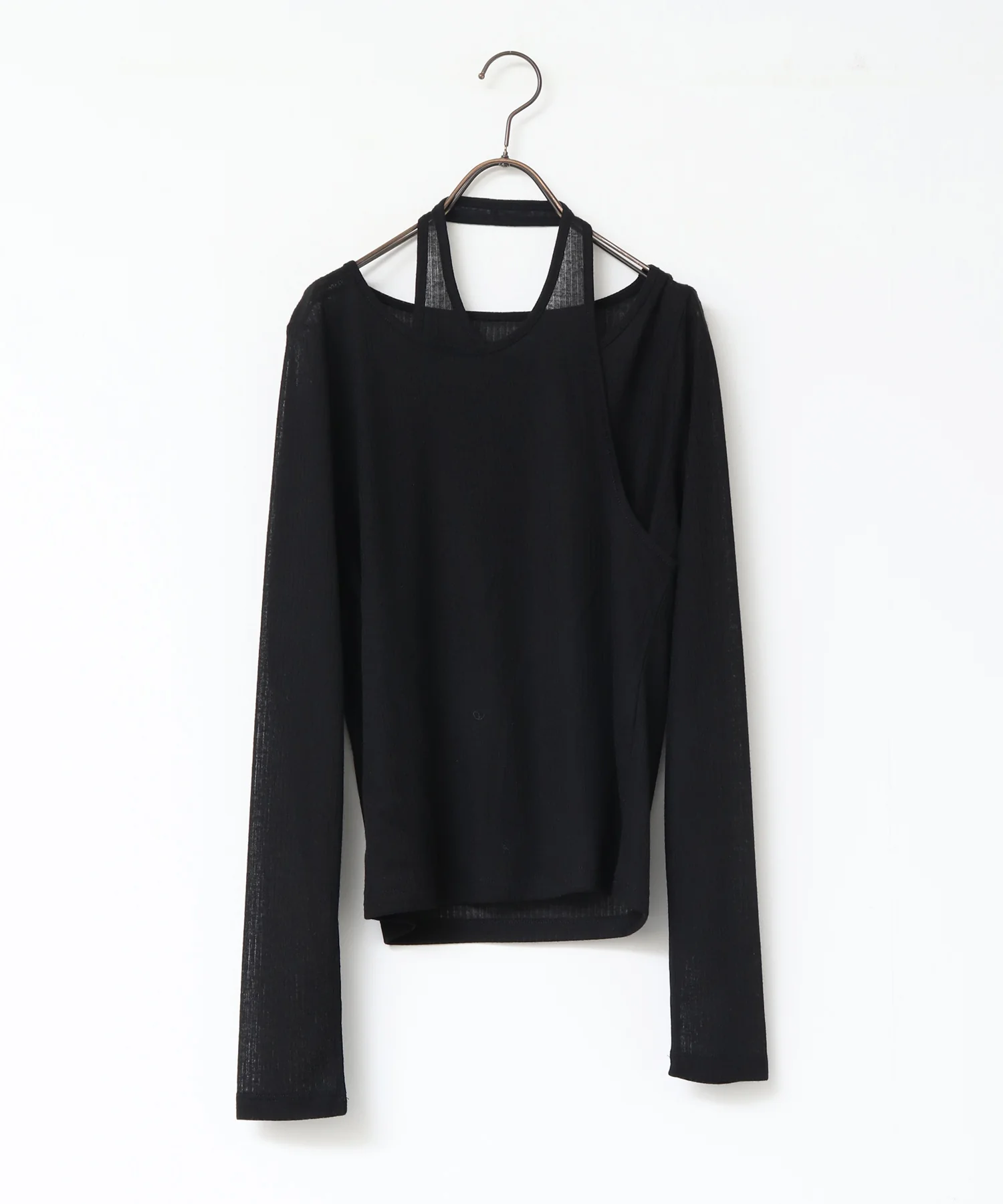 【WEB限定/別注】ランダムリブ レイヤード シアートップス