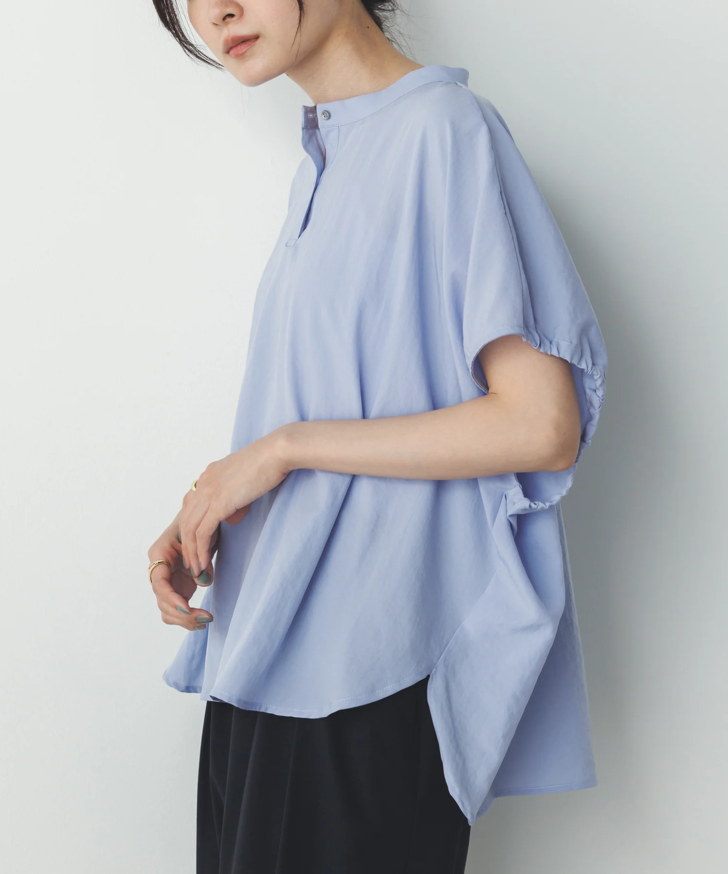 スパンローン ボリュームフレンチブラウス