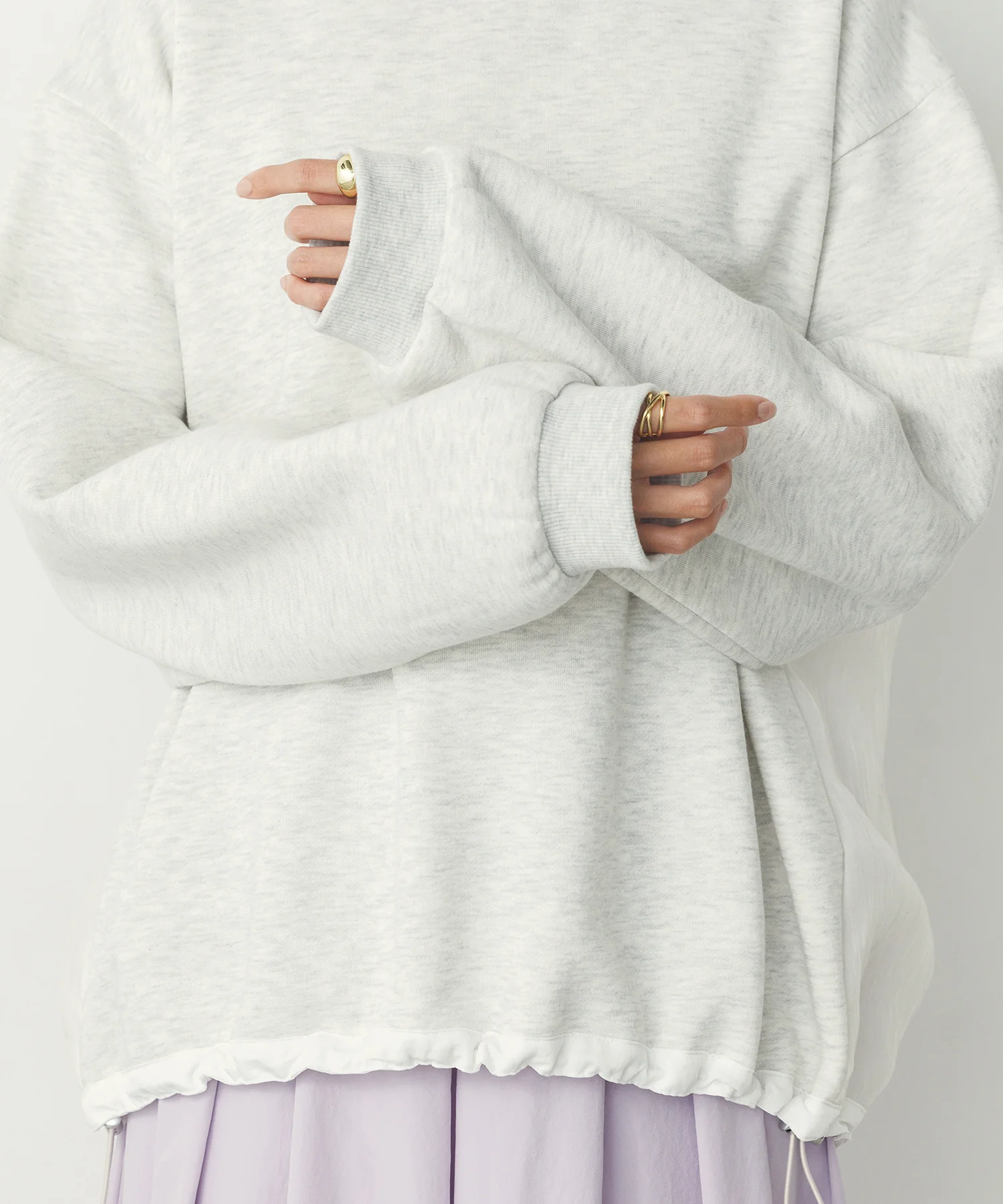 バックシアー 裏起毛バルーンスウェット