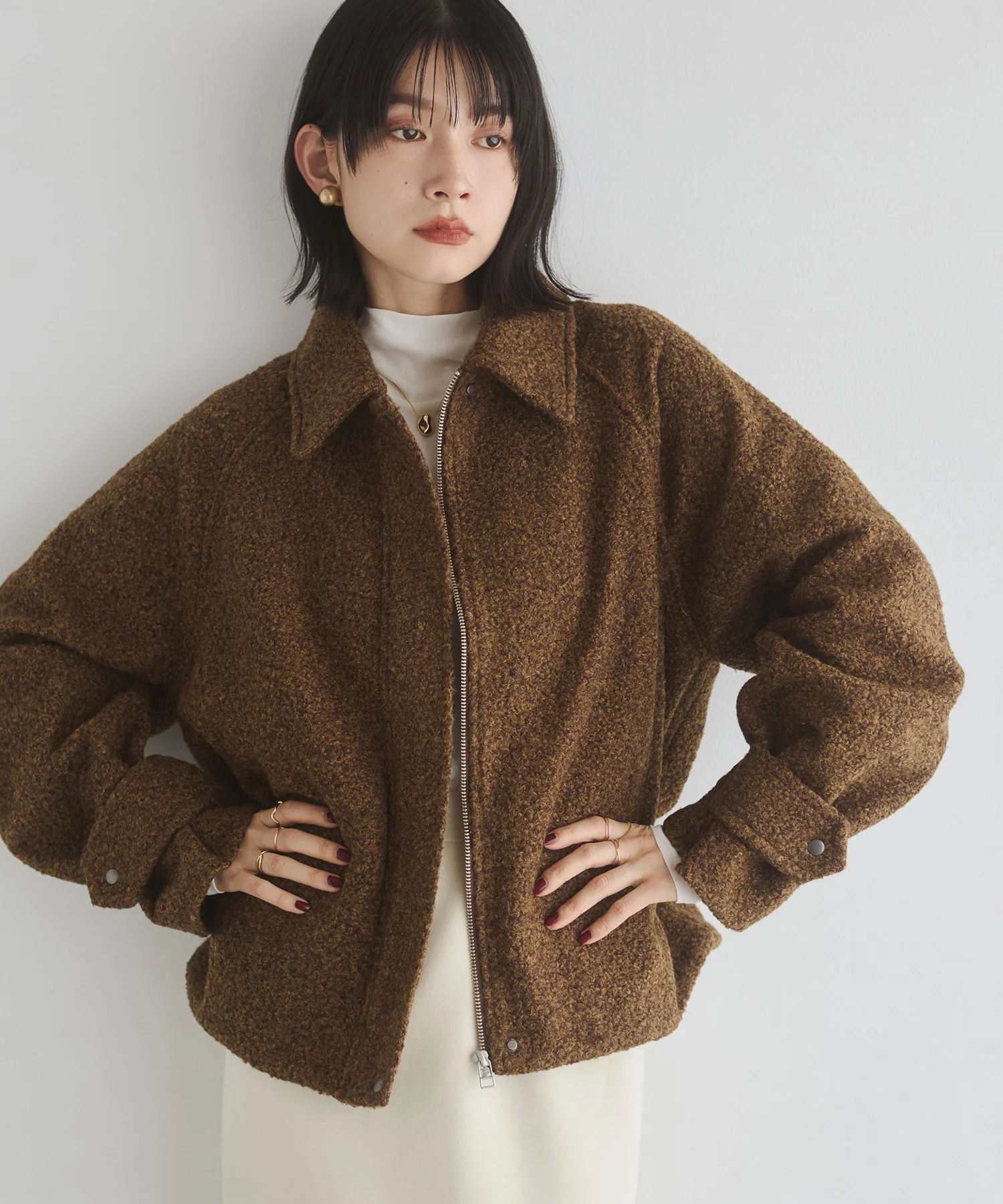 くるくるブークレ ショートブルゾン