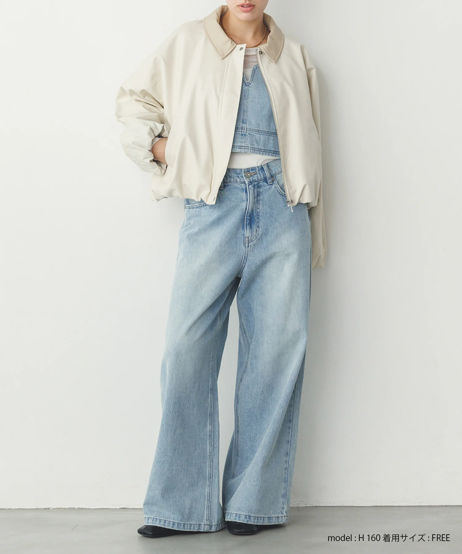 フェイクレザー バルーンブルゾン