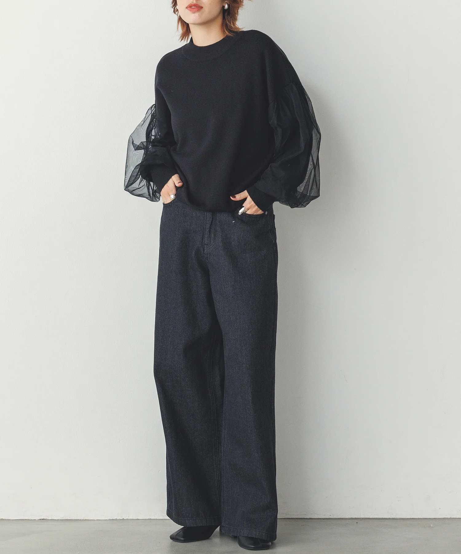 デニム/ツイル バギーパンツ