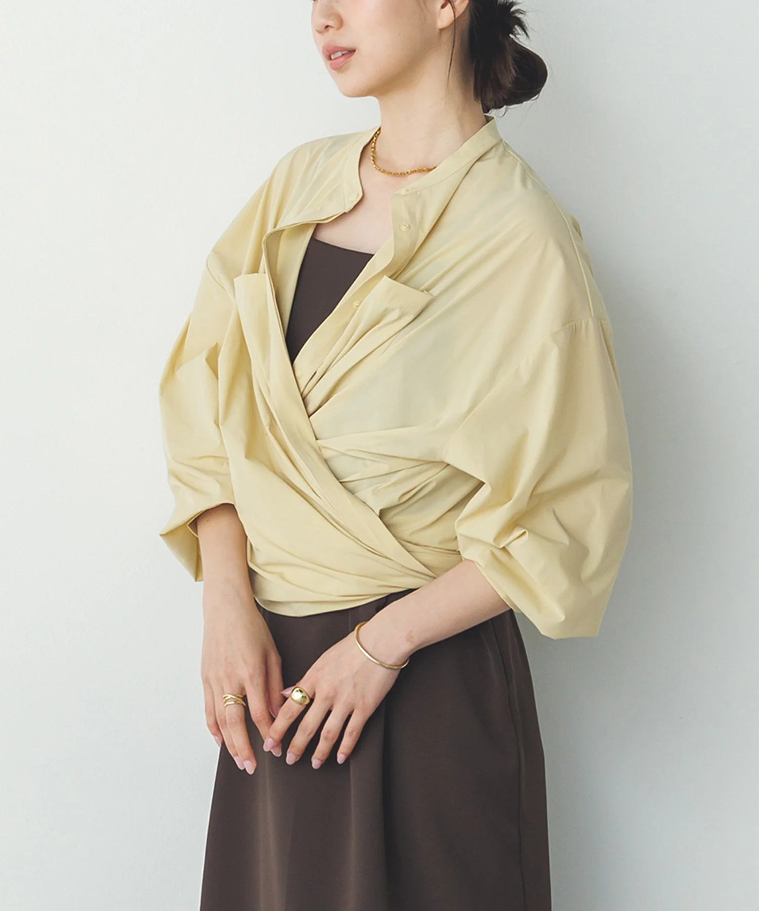 【新色追加】【接触冷感】2WAY カシュクールシャツ