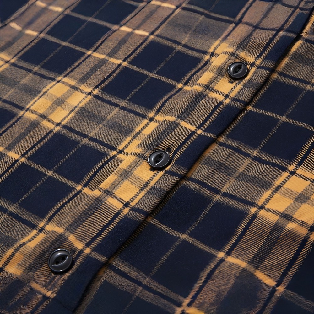 定番デザイン　ヘビーウェイトタータンチェック長袖シャツ