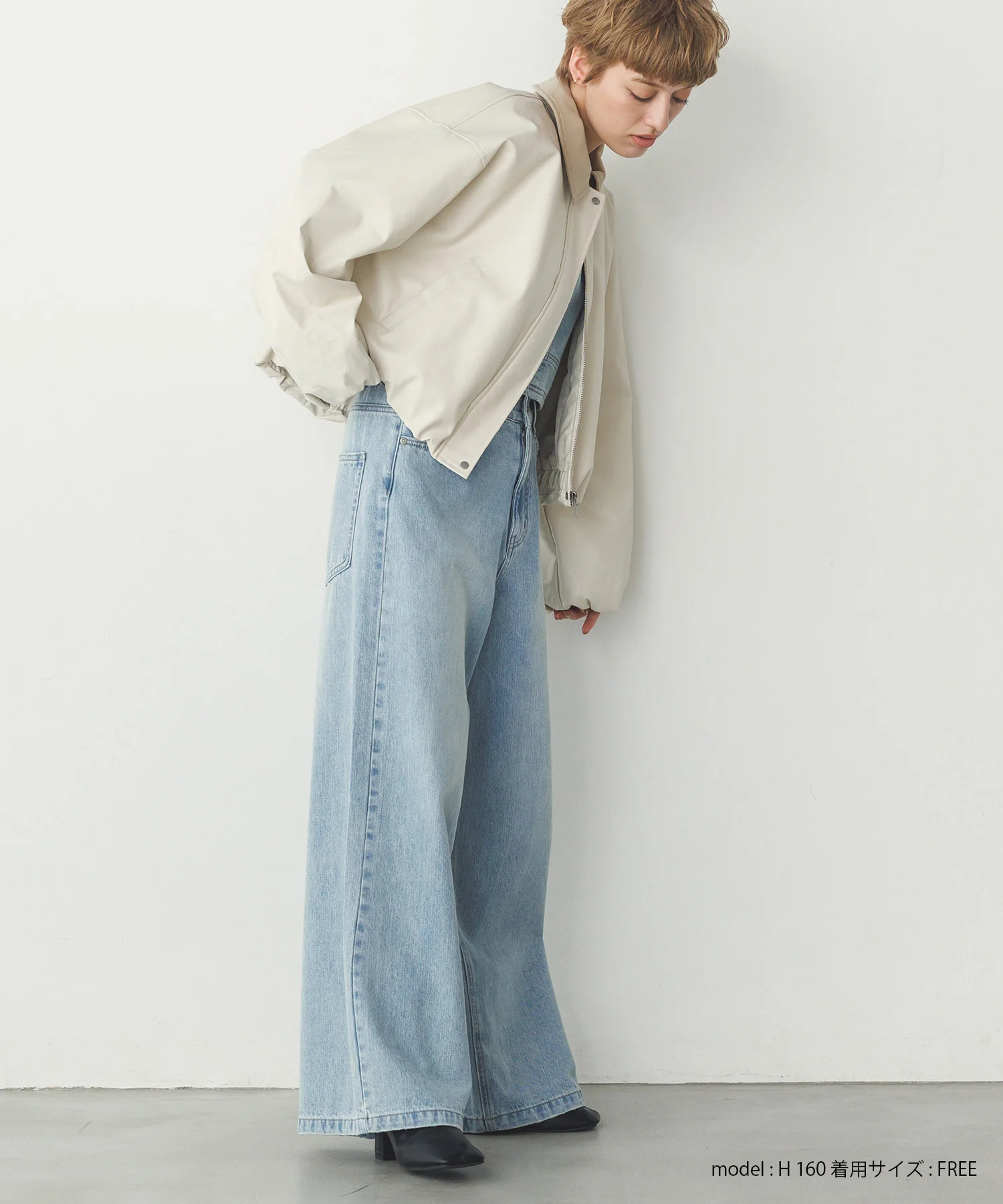 フェイクレザー バルーンブルゾン