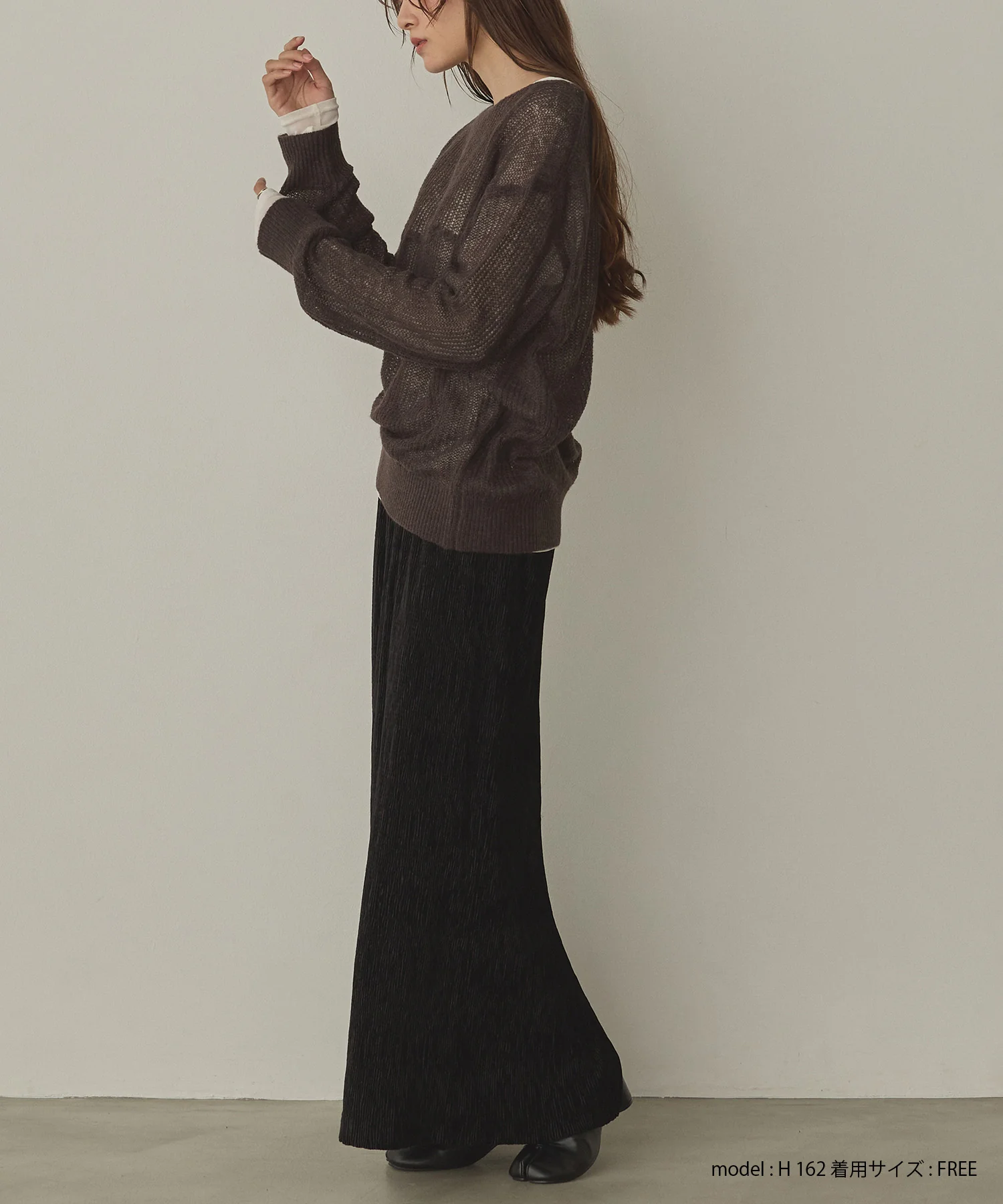 ベロアプリーツタイトスカート