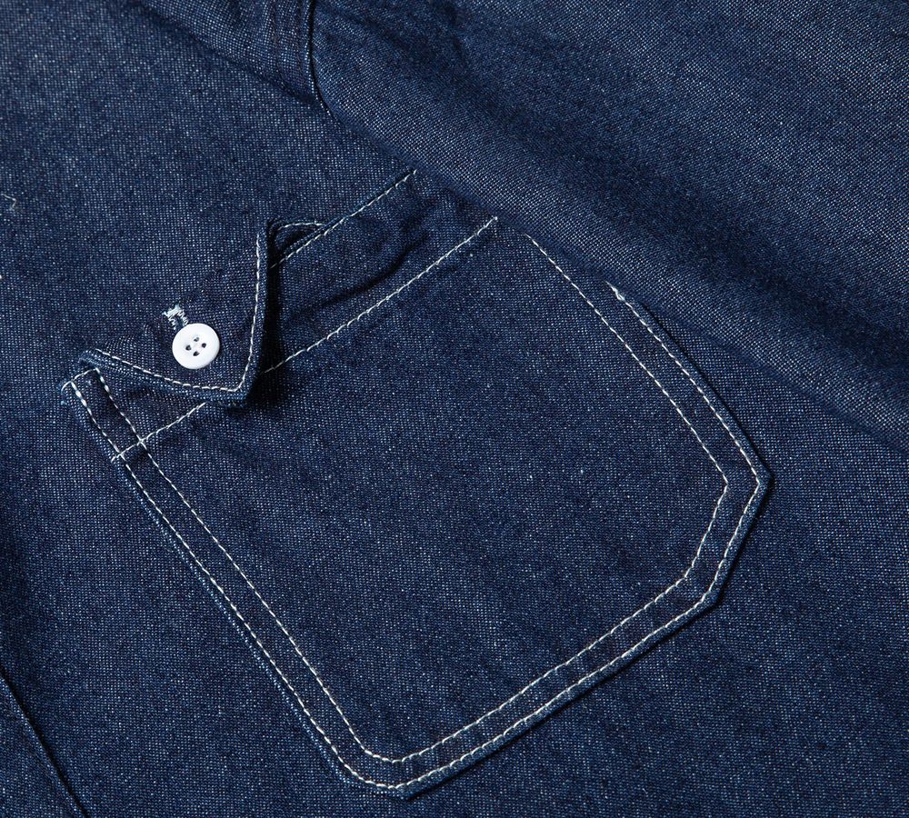 アメカジ　メンズクラシック半袖デニムシャツ