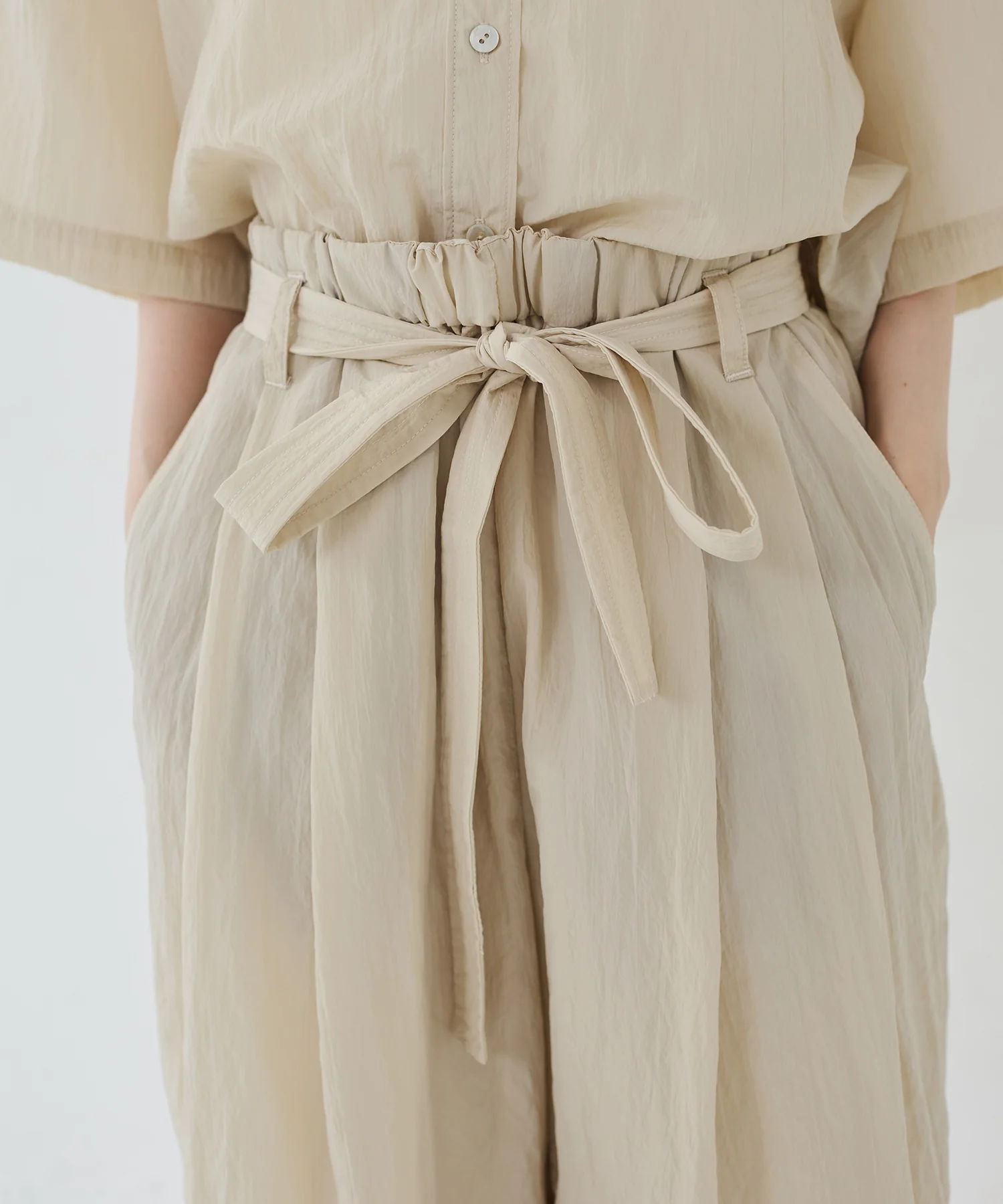 ワッシャー加工 ワイドストレートパンツ