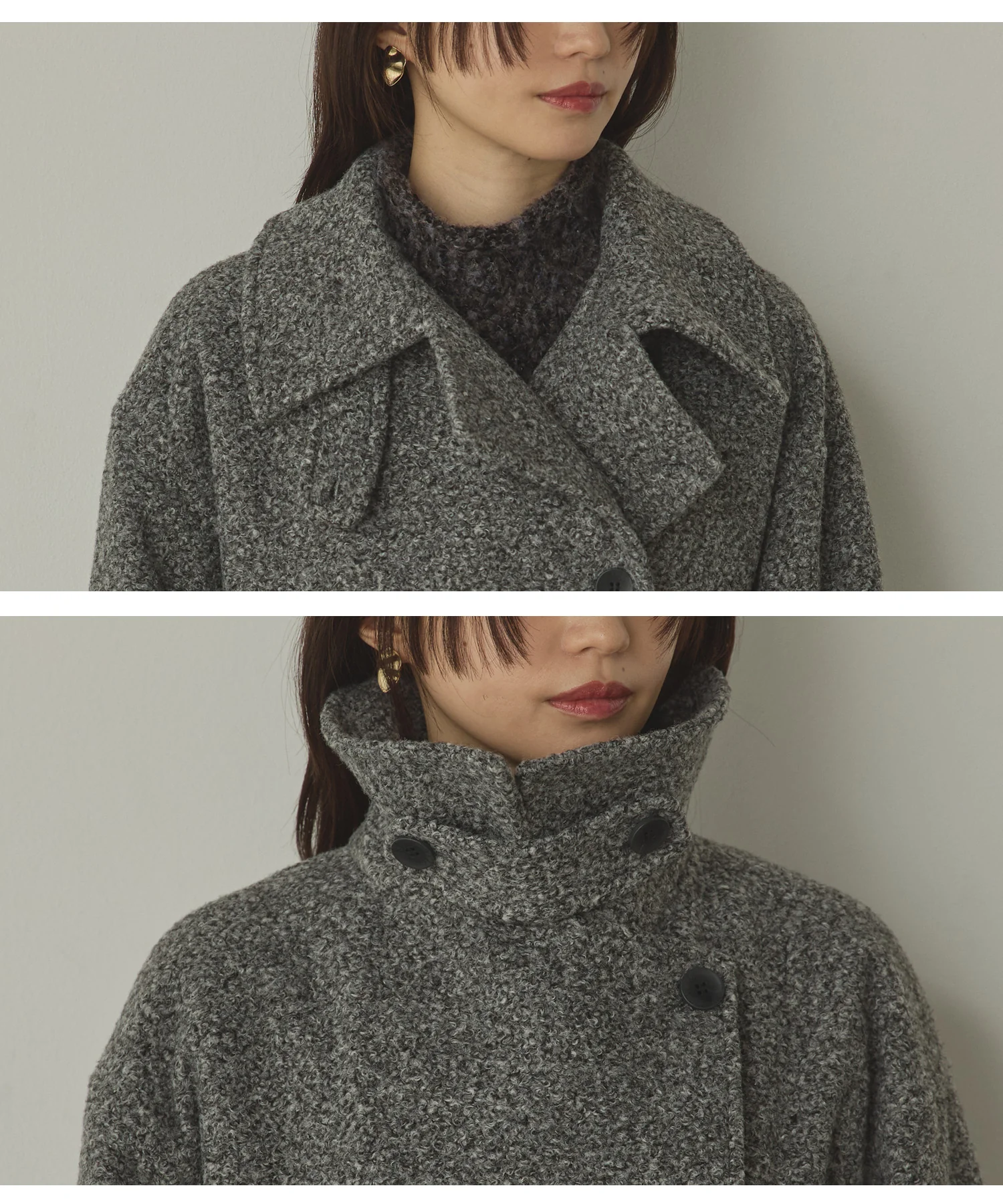 くるくるブークレ ミディアムコート