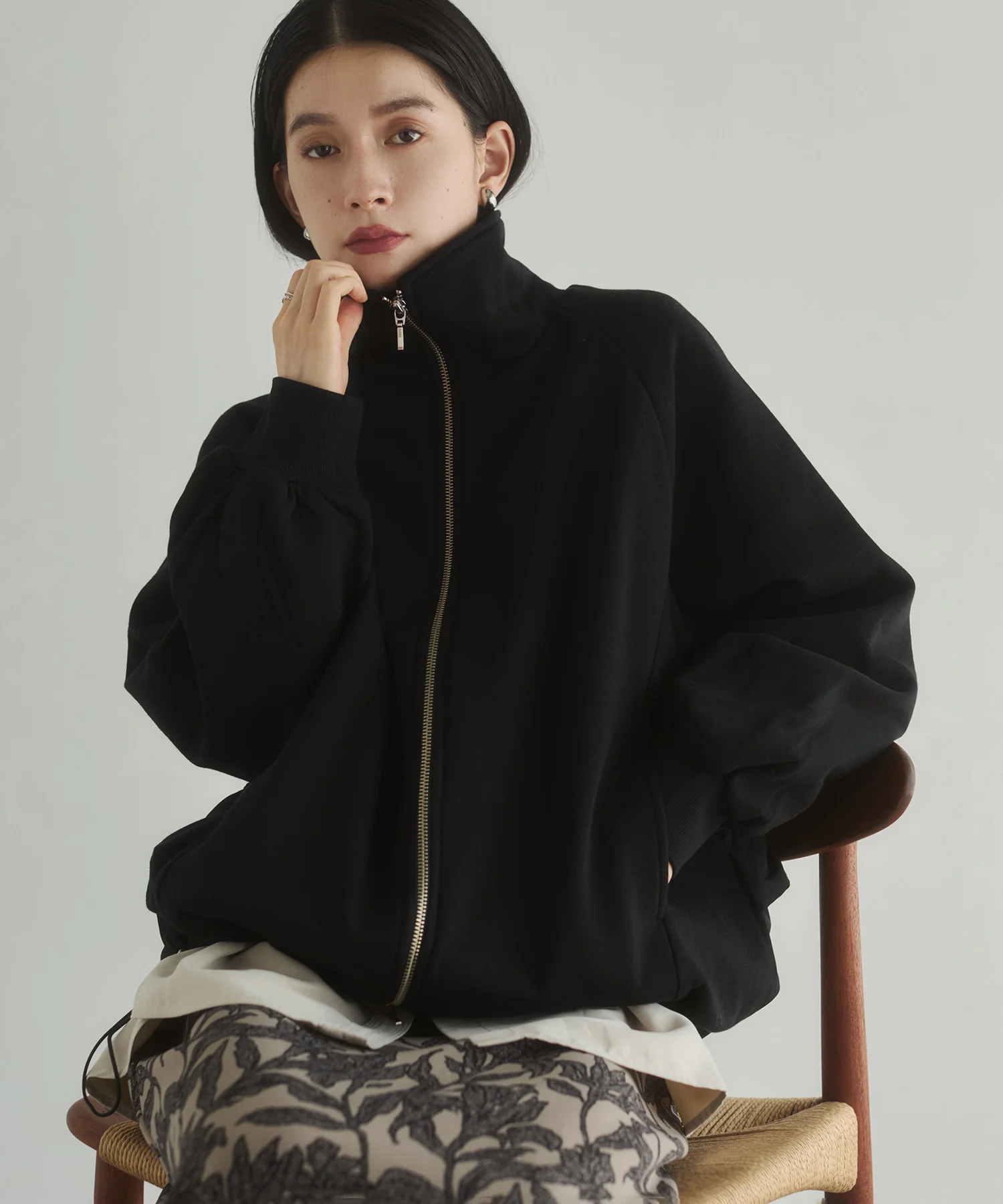 裏起毛 Wジップブルゾン