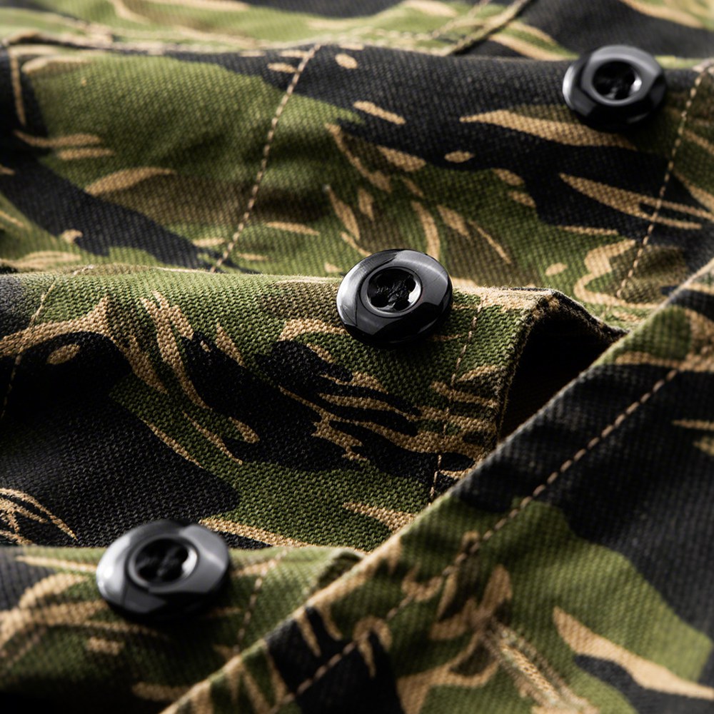 タイガーストライプカモ長袖ワークシャツ