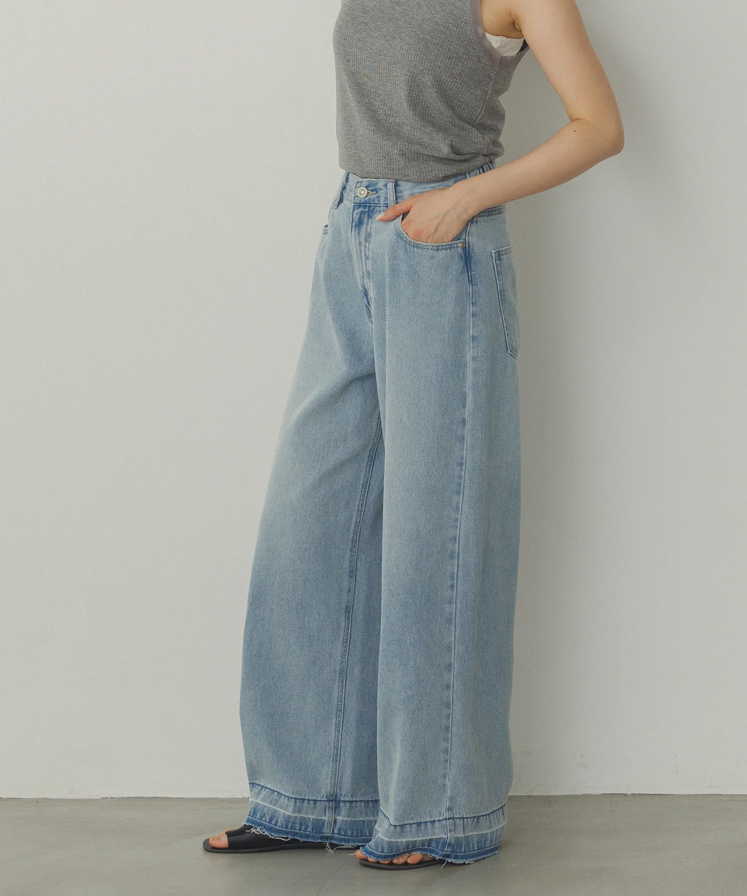 オーバーダイ デニムバギーパンツ