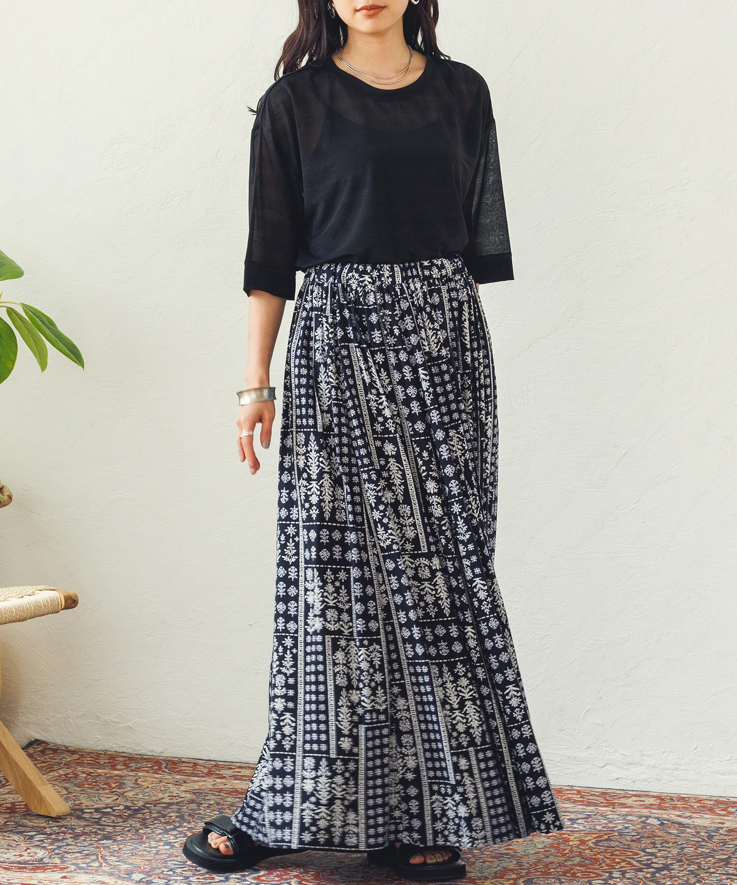 プリントフレアスカート