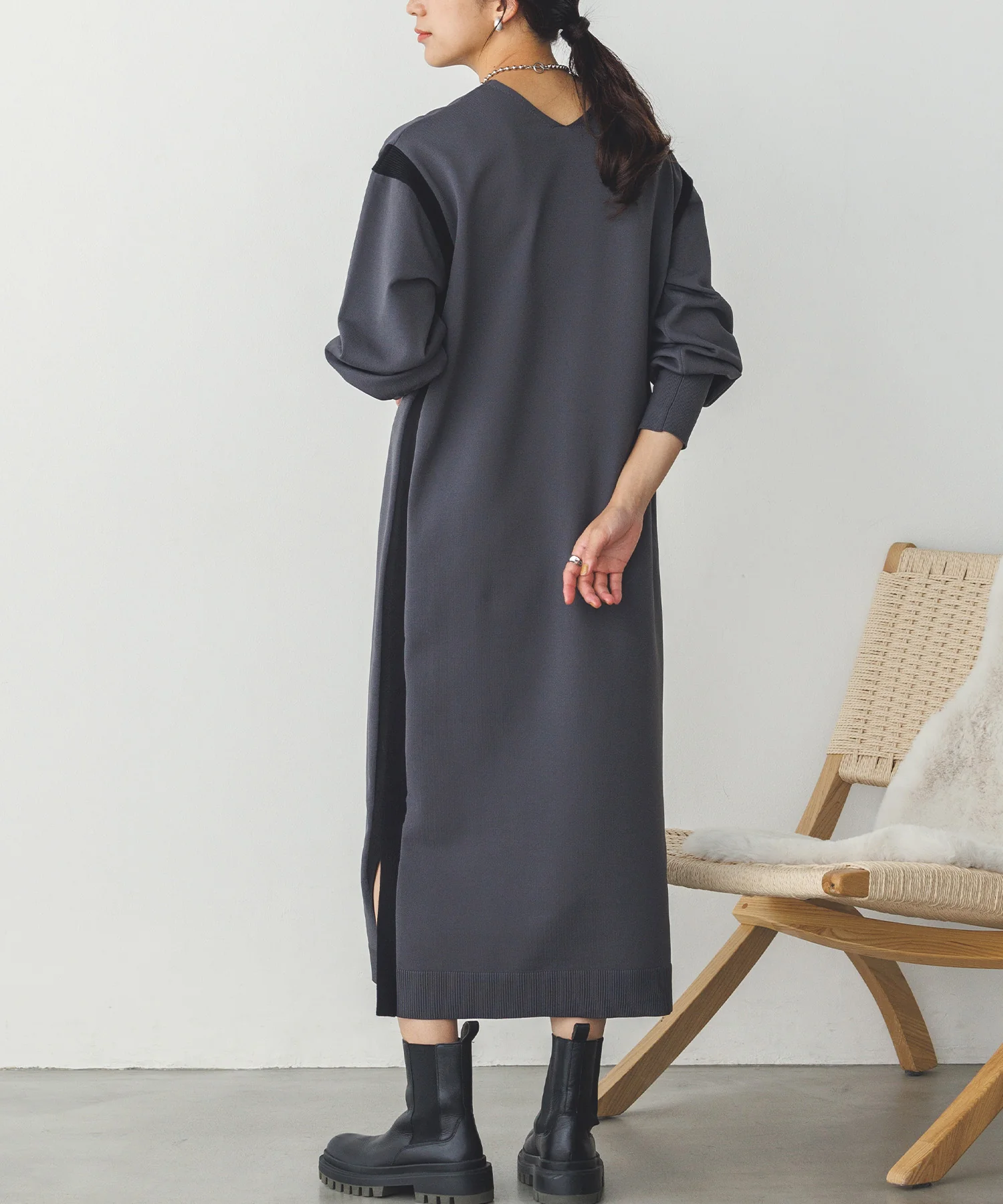 前後２WAY スウェットライクワンピース
