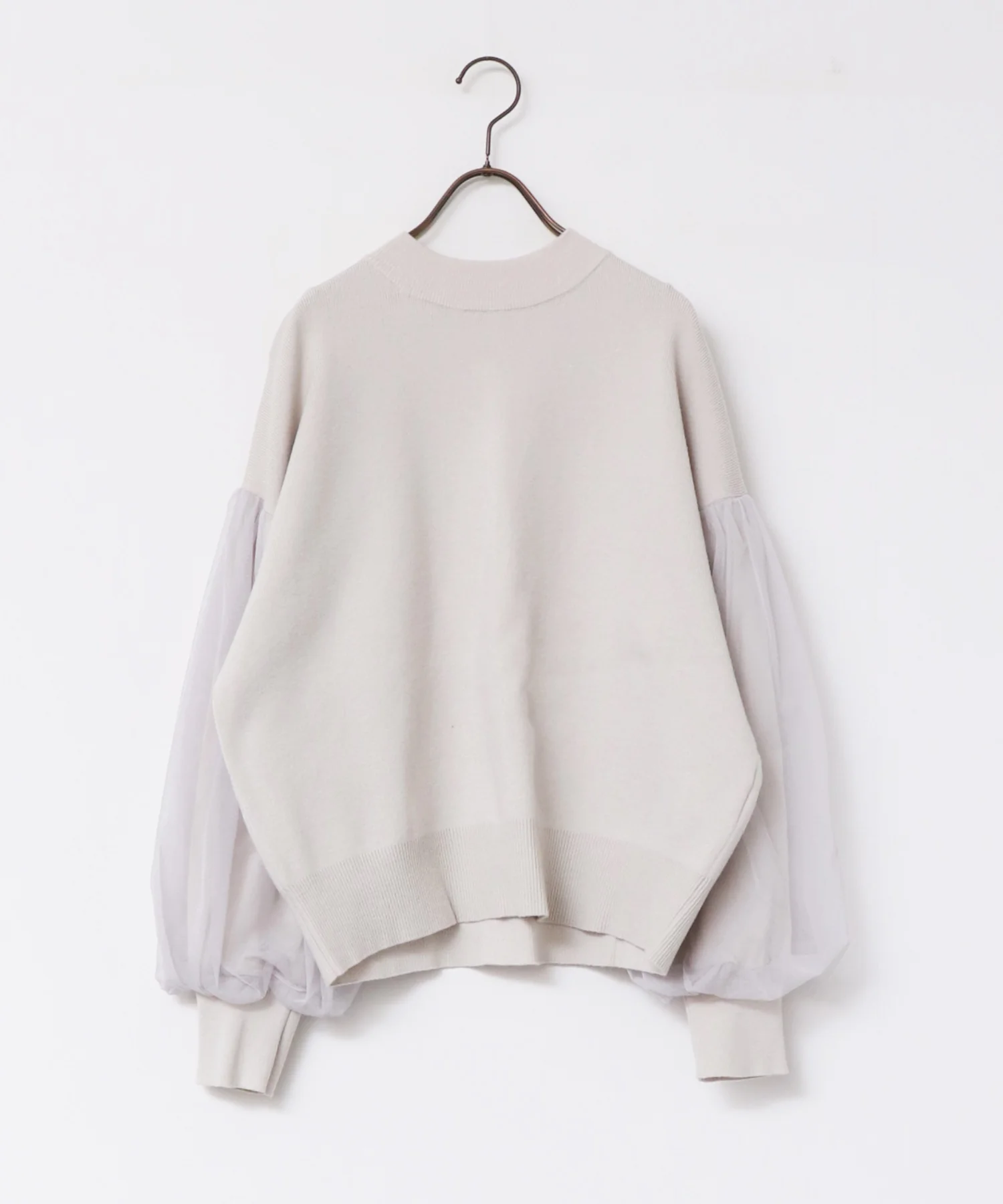 【静電気防止】やわもちヤーン チュールドッキングニット