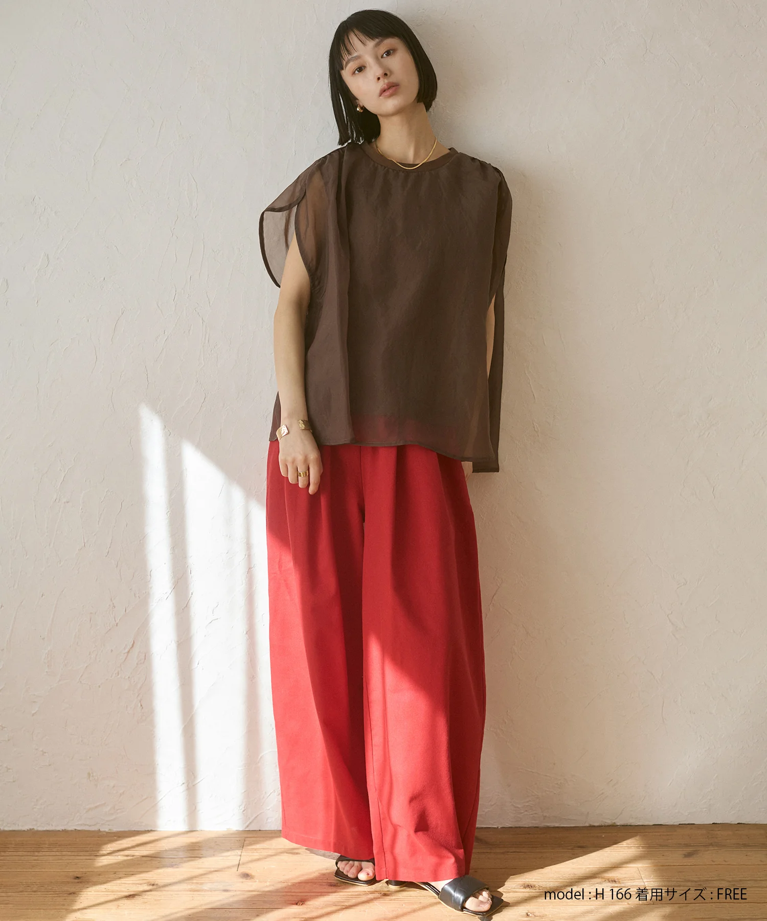 ニュアンス シアーレイヤードトップス