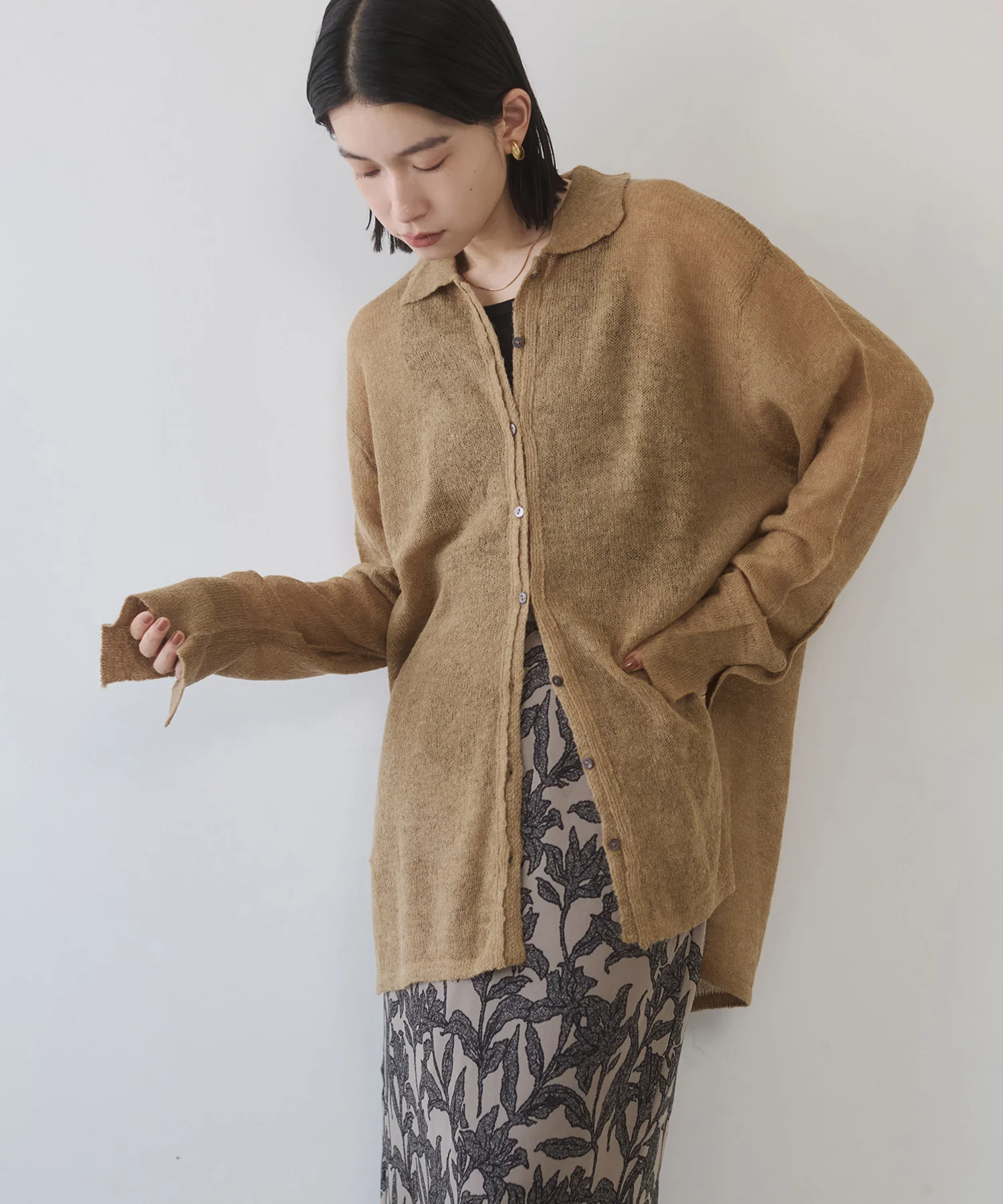 アルパカニット シアーシャツ