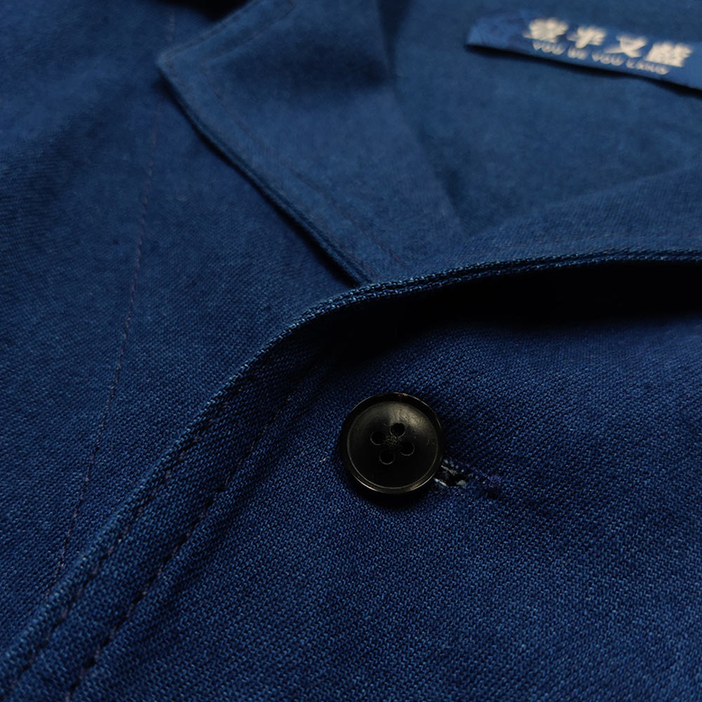 藍抜染トンボ柄コットン半袖Ｔシャツ