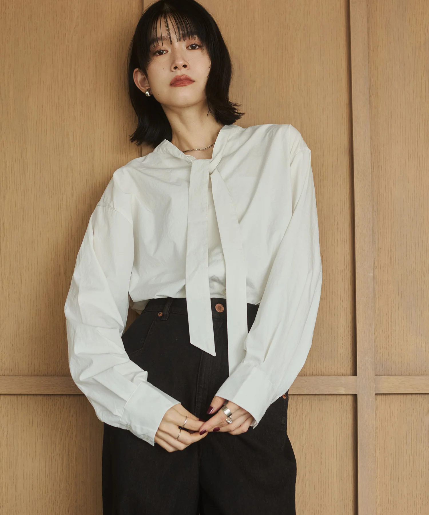 2WAY ボウタイブラウス