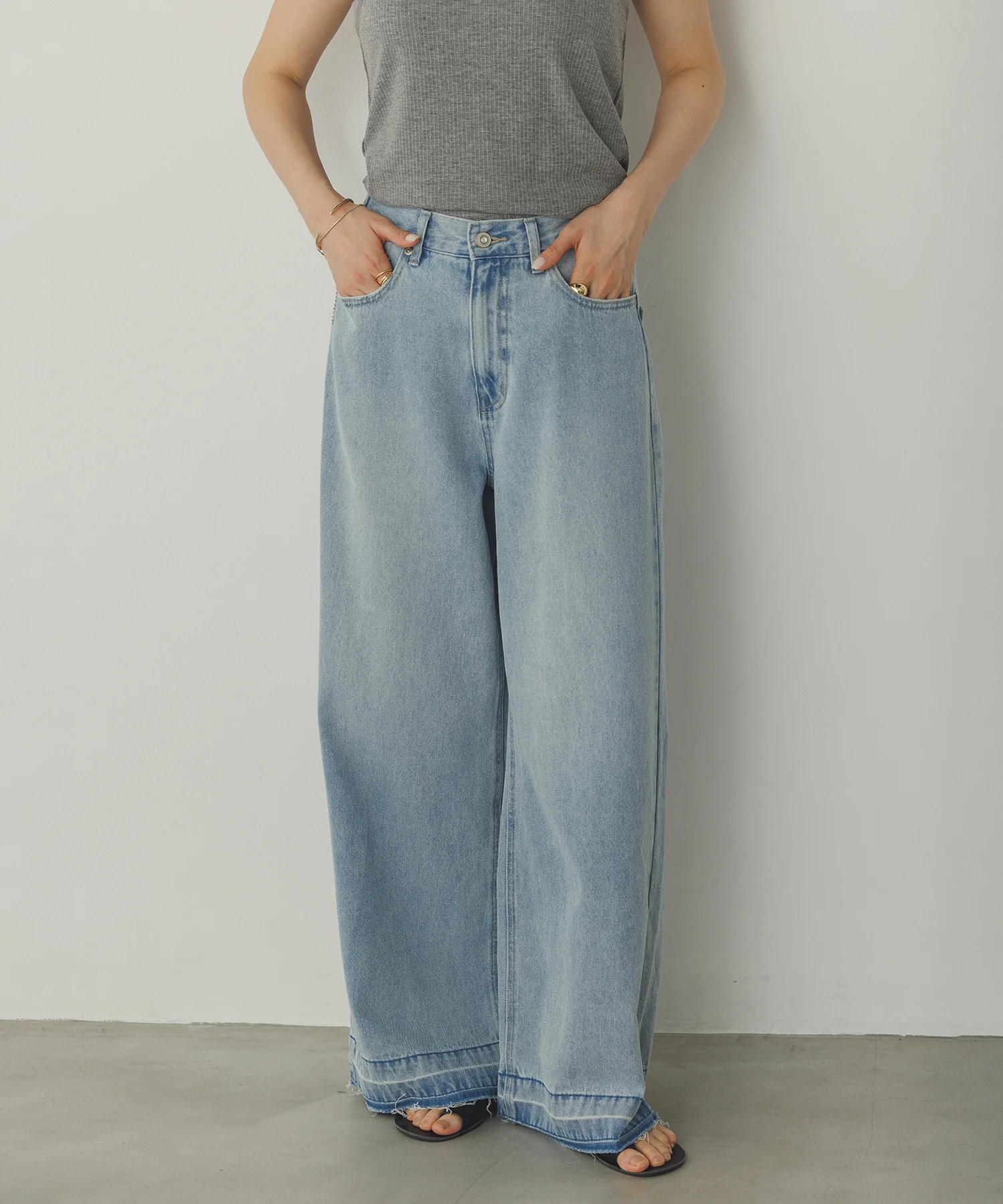 オーバーダイ デニムバギーパンツ