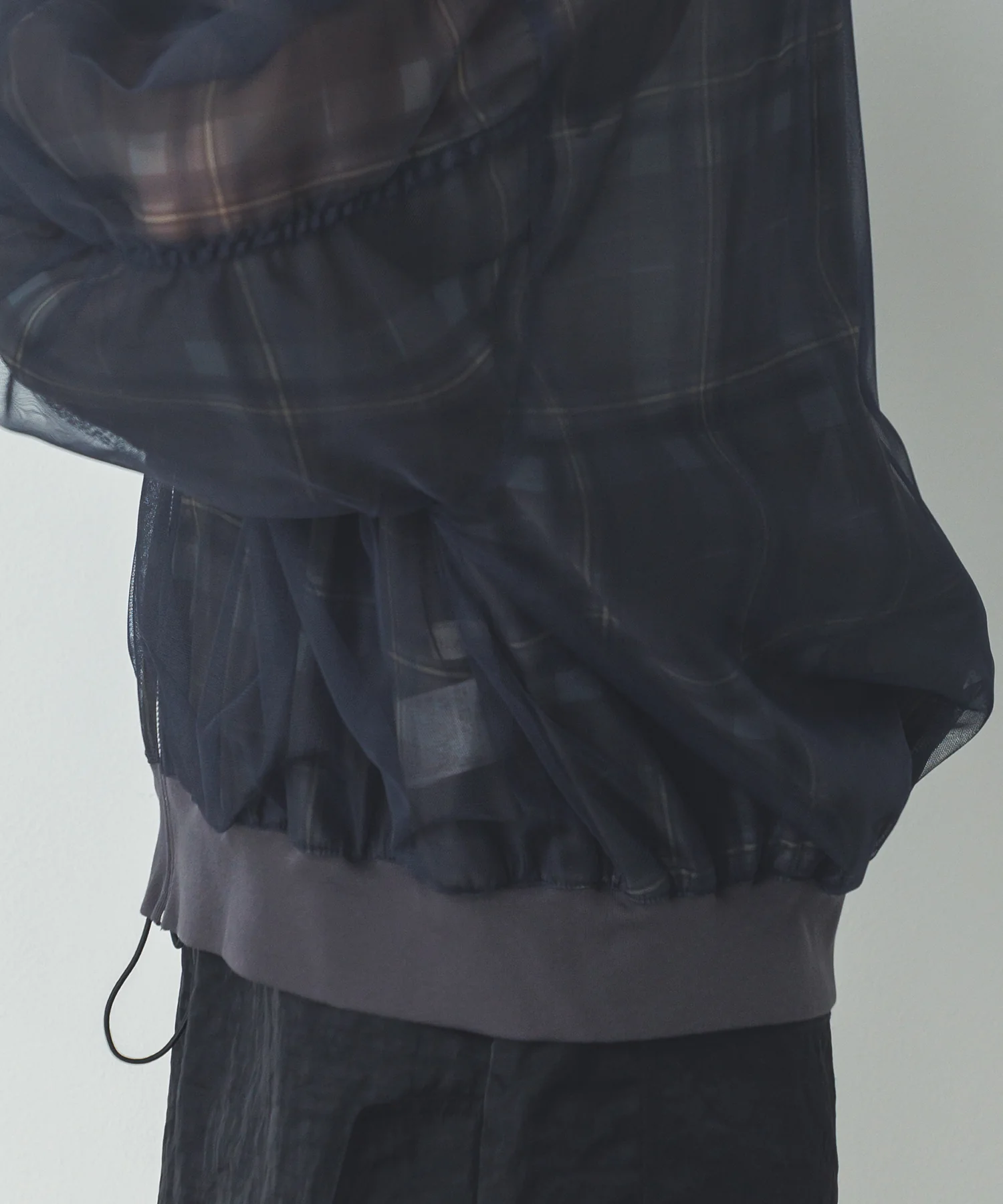 チュールシアー チェックブルゾン