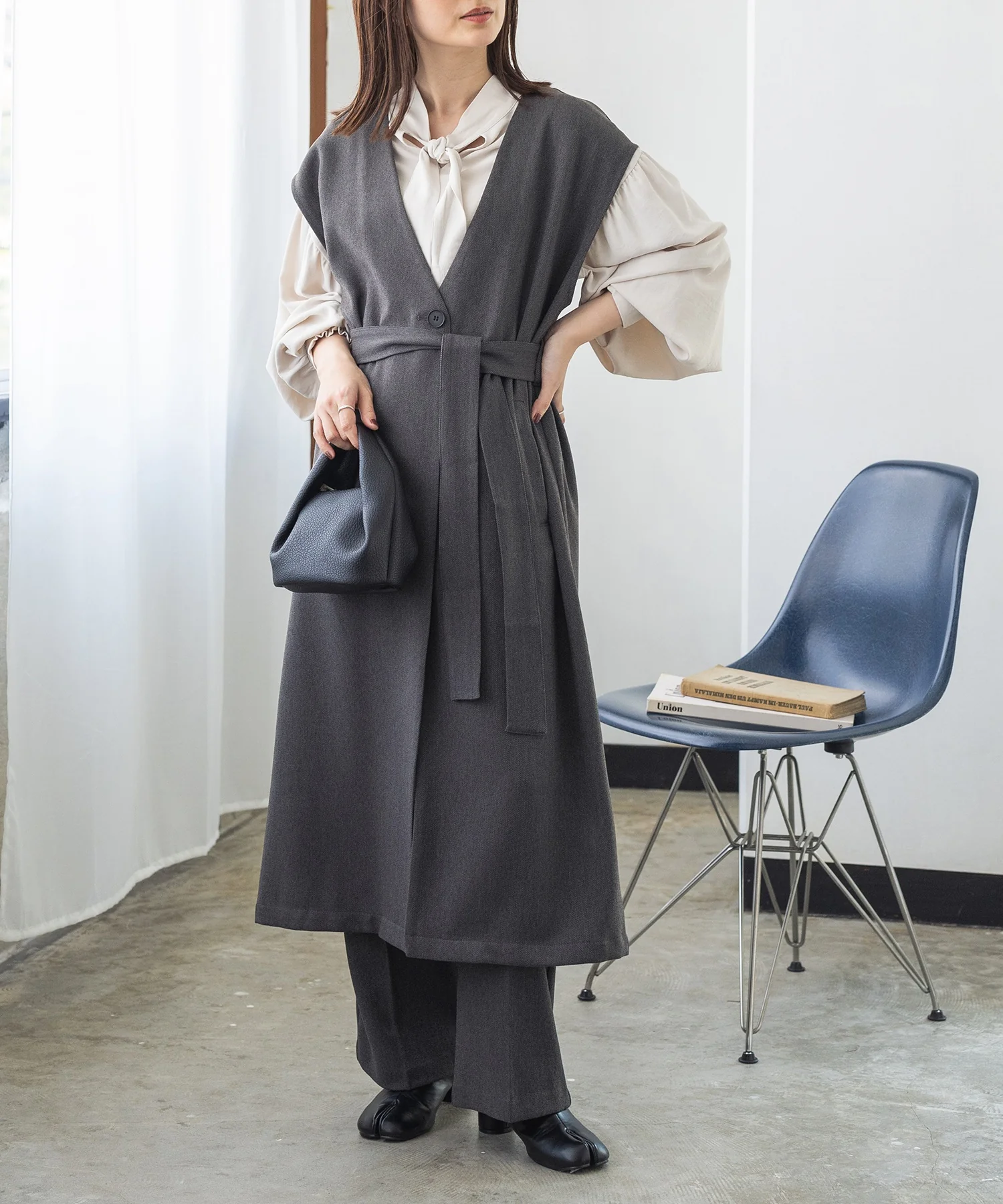 ウールライクストレートパンツ