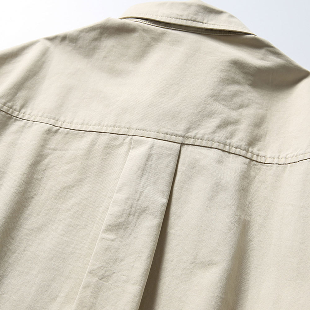 秋限定　アースカラー切り替えカジュアルシャツ