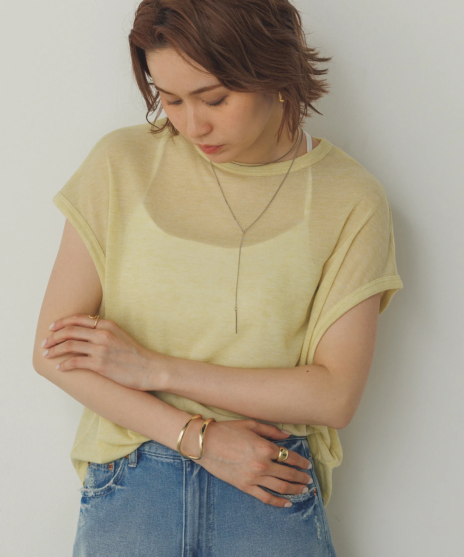 オーバーフレンチ シアーTシャツ