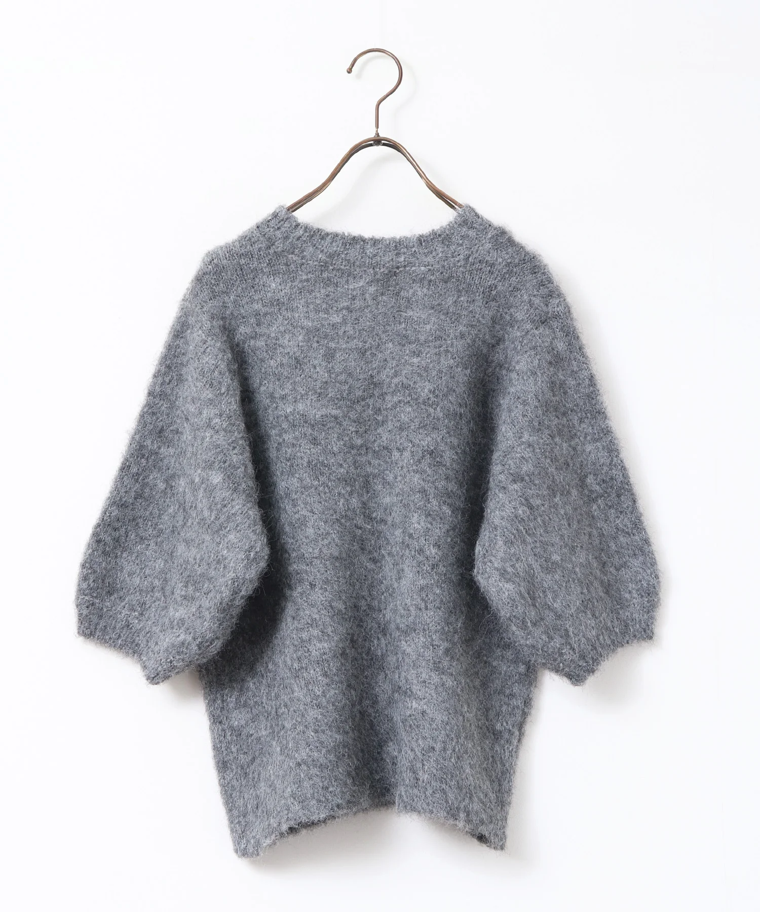 モヘアタッチ 半袖ニット