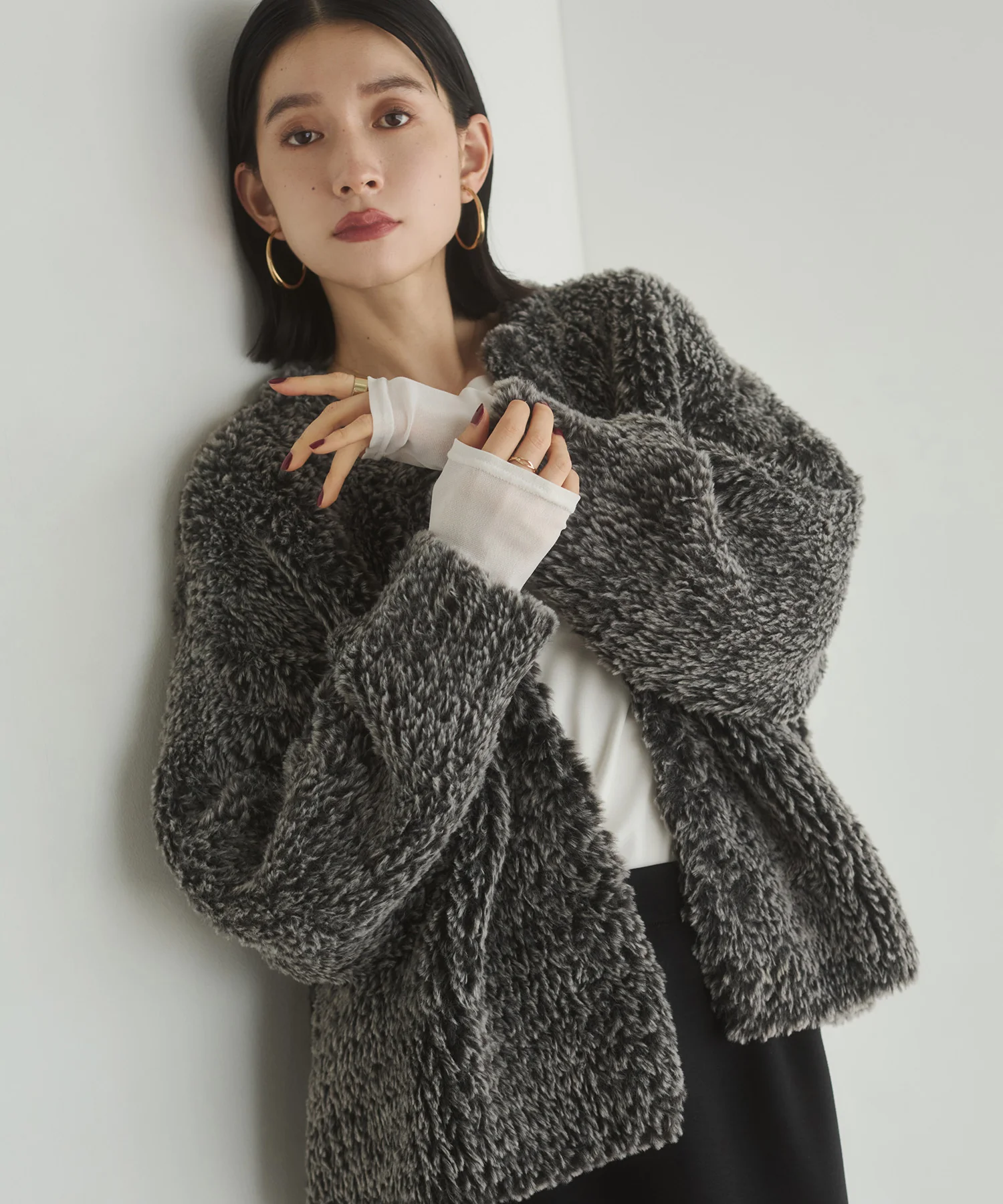 ファー ニットコート