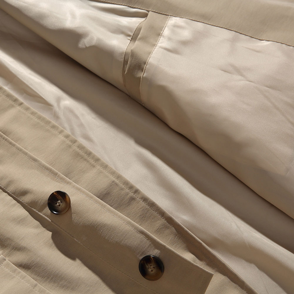 シティボーイ　ミディアムロングフード付きトレンチコート