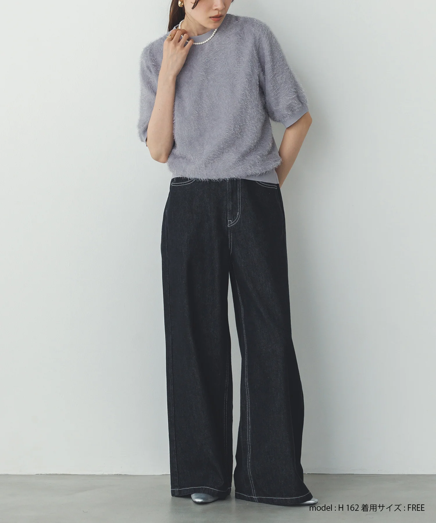 シアージャガード ハーフスリーブニット