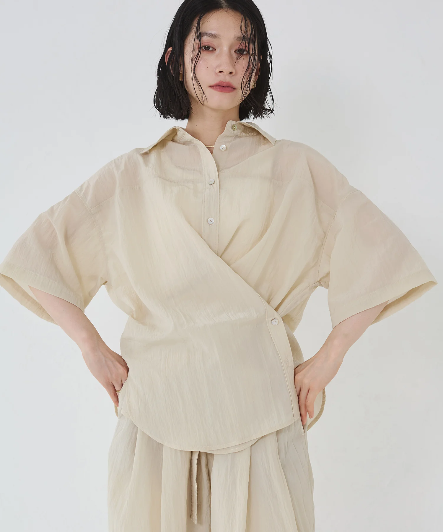 ワッシャー加工 2WAYシャツ