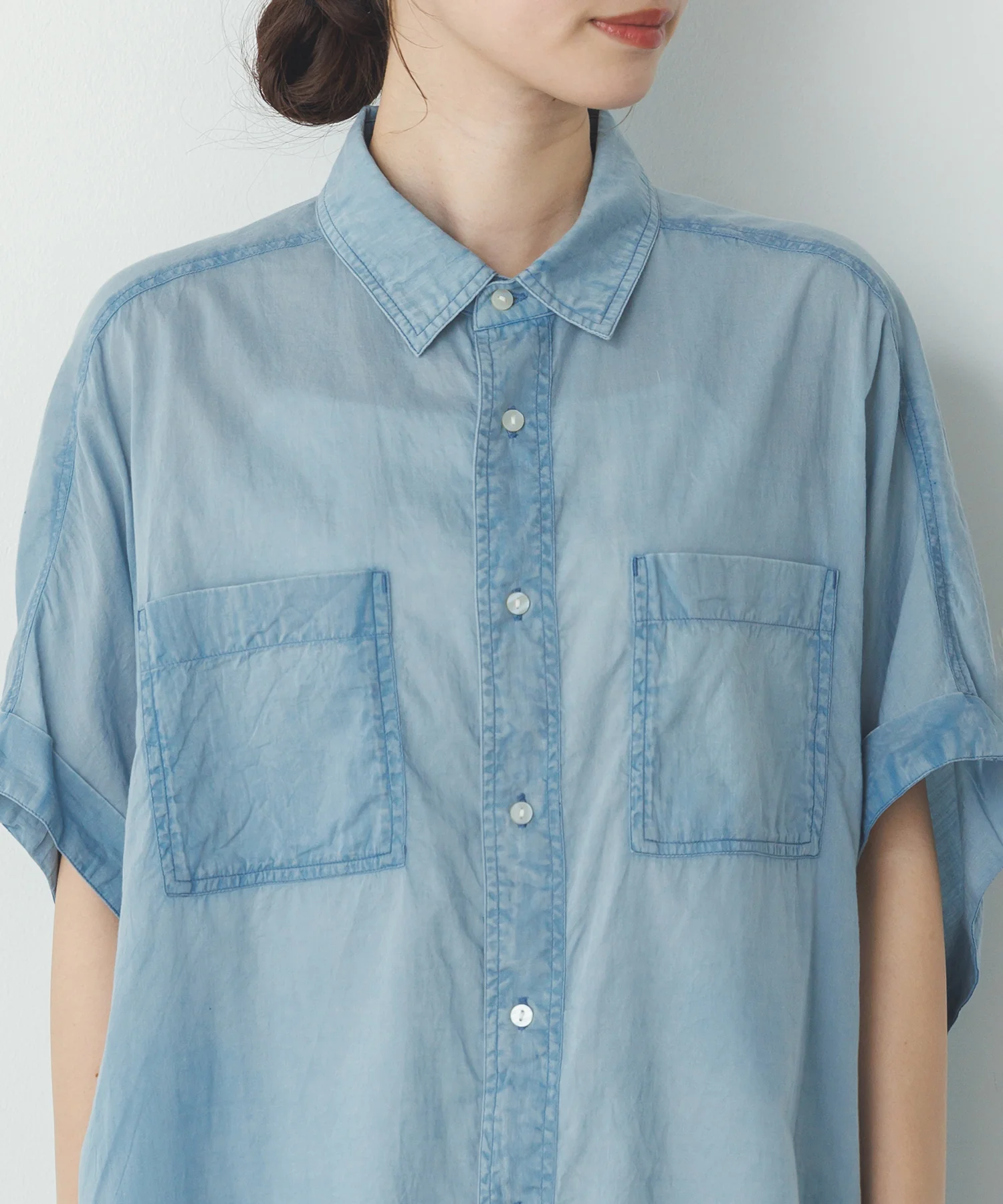 コットンボイル 半袖シャツ