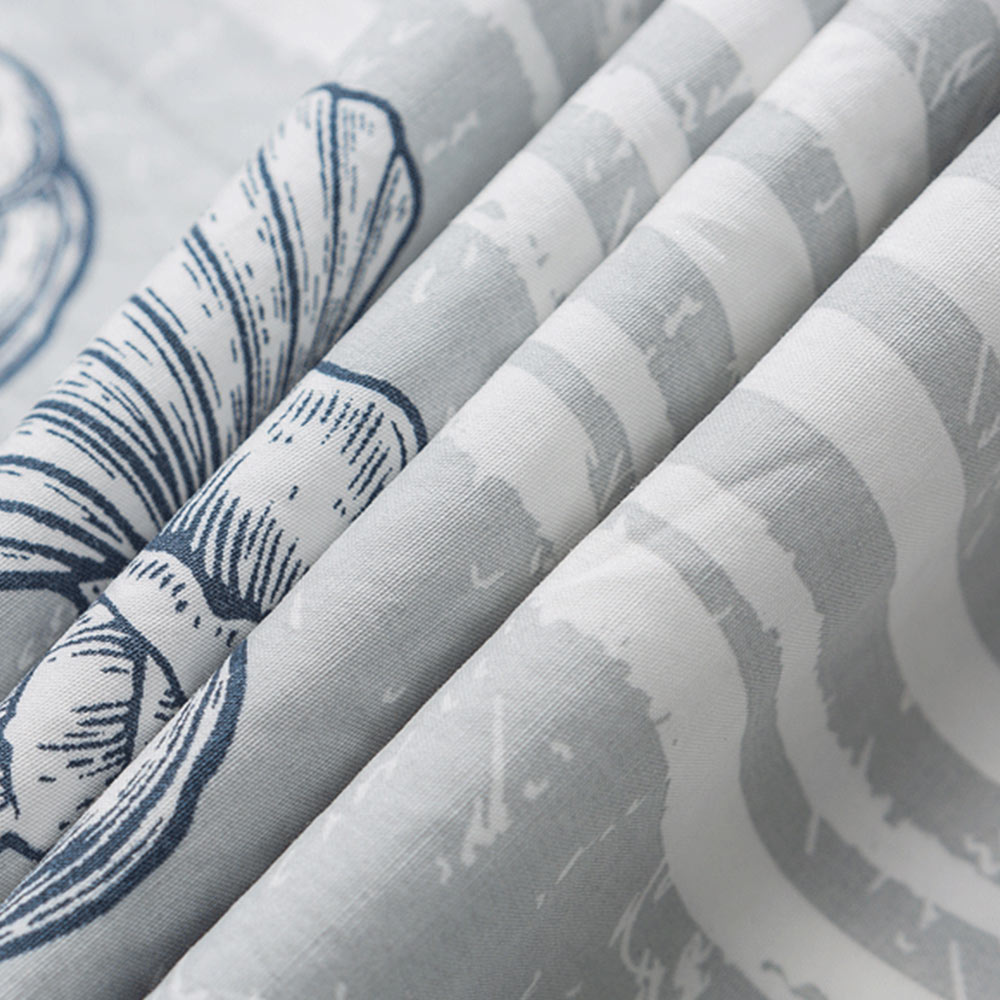 貝化石プリント　オープンカラーシャツ