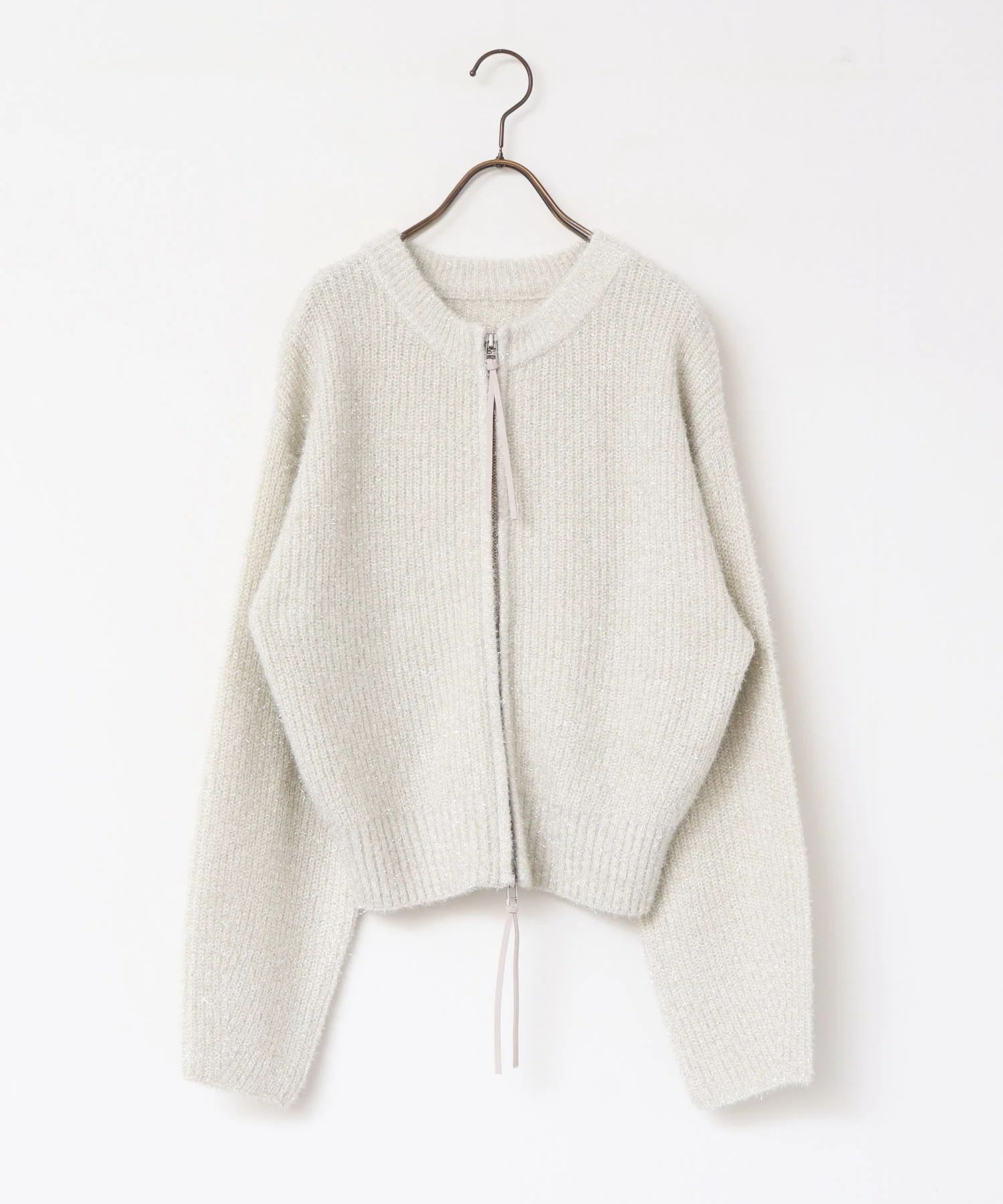 ラメフェザーニット Wジップブルゾン