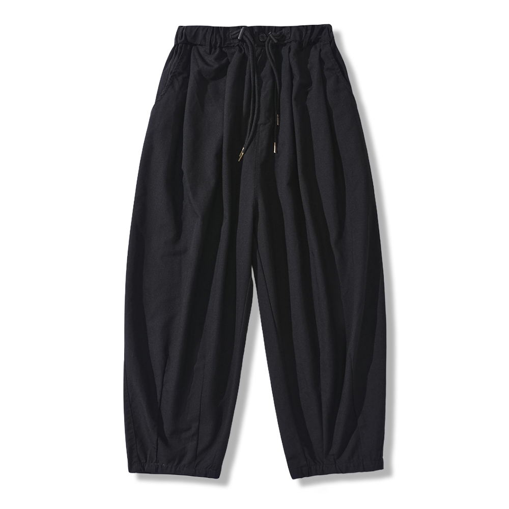 3色展開　ドレープ感テーパードウエストゴム 　カジュアルスラックス