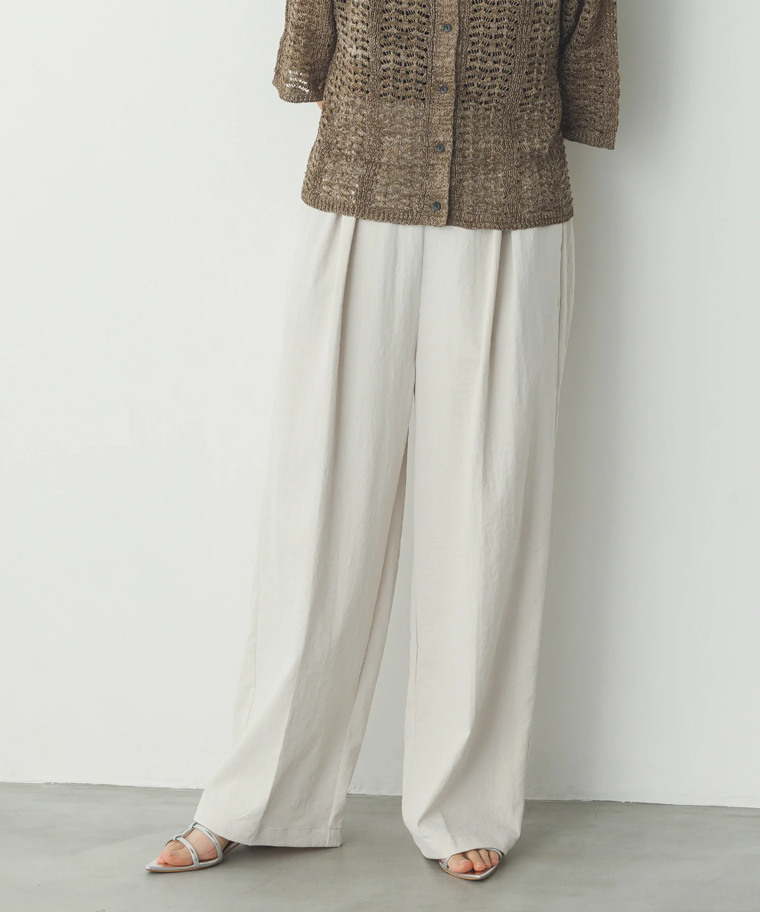 コットンライク気流染め イージーストレートパンツ