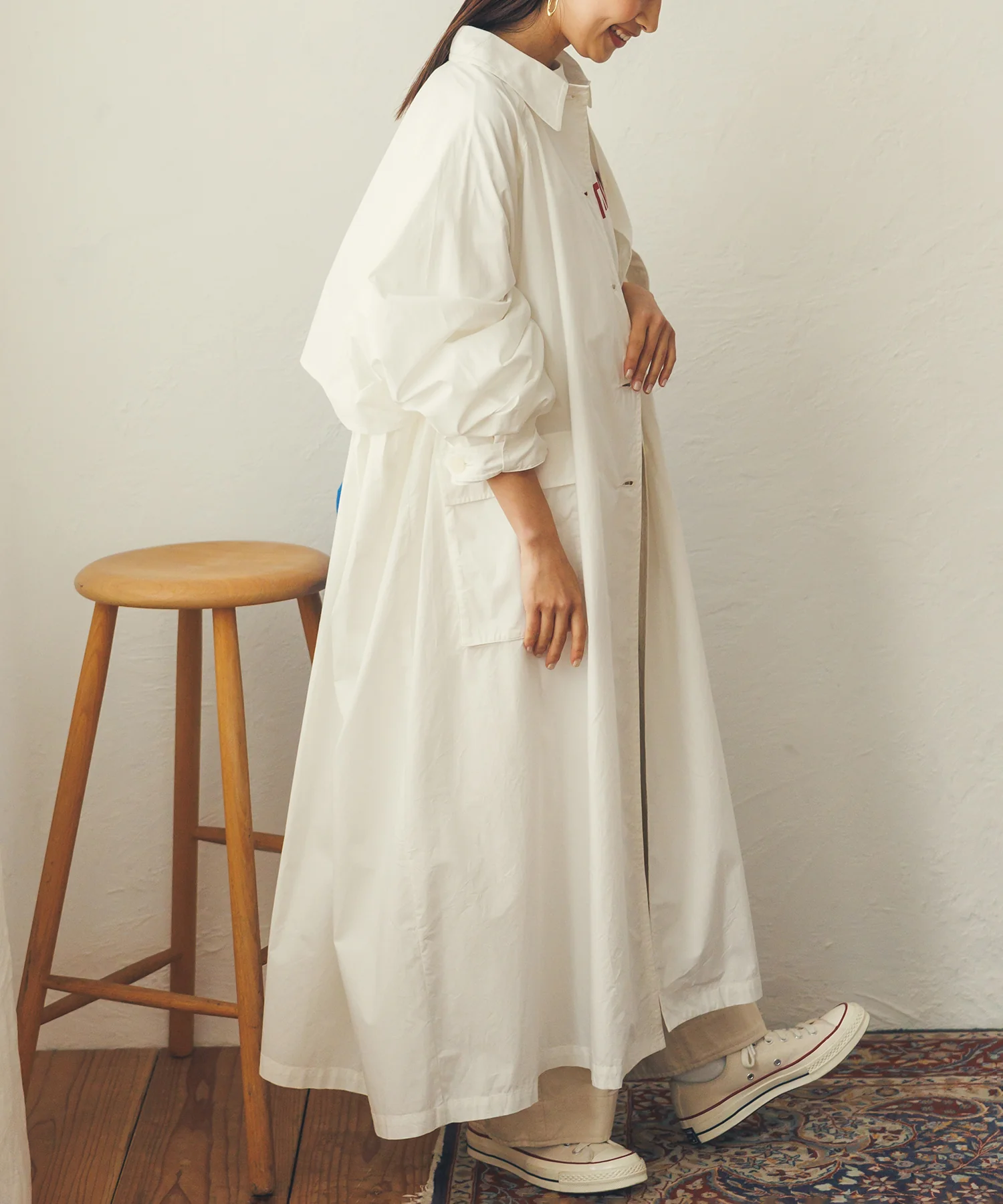 バックタックステンカラーコート