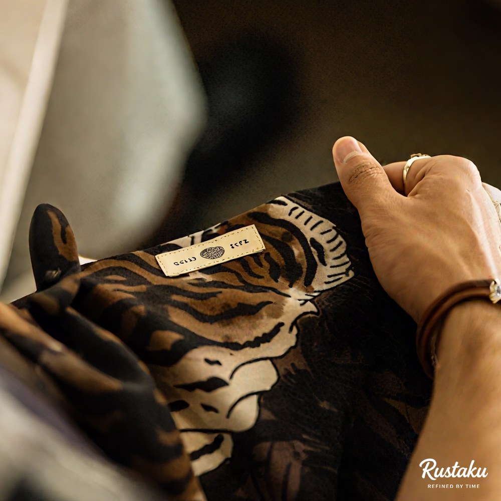 「水滸伝・武松の虎退治」浮世絵タッチ クールタッチキューバカラーシャツ半袖