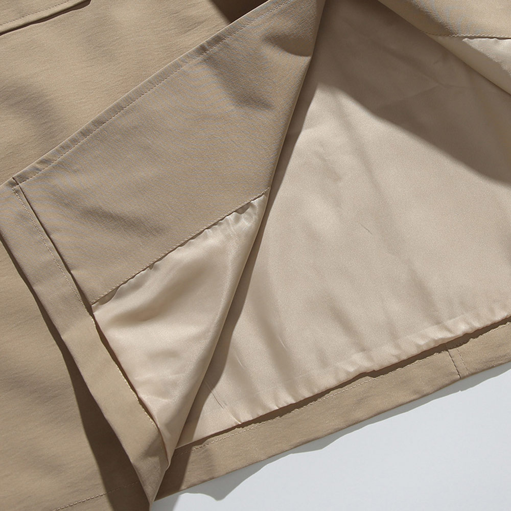 シティボーイ　ミディアムロングフード付きトレンチコート