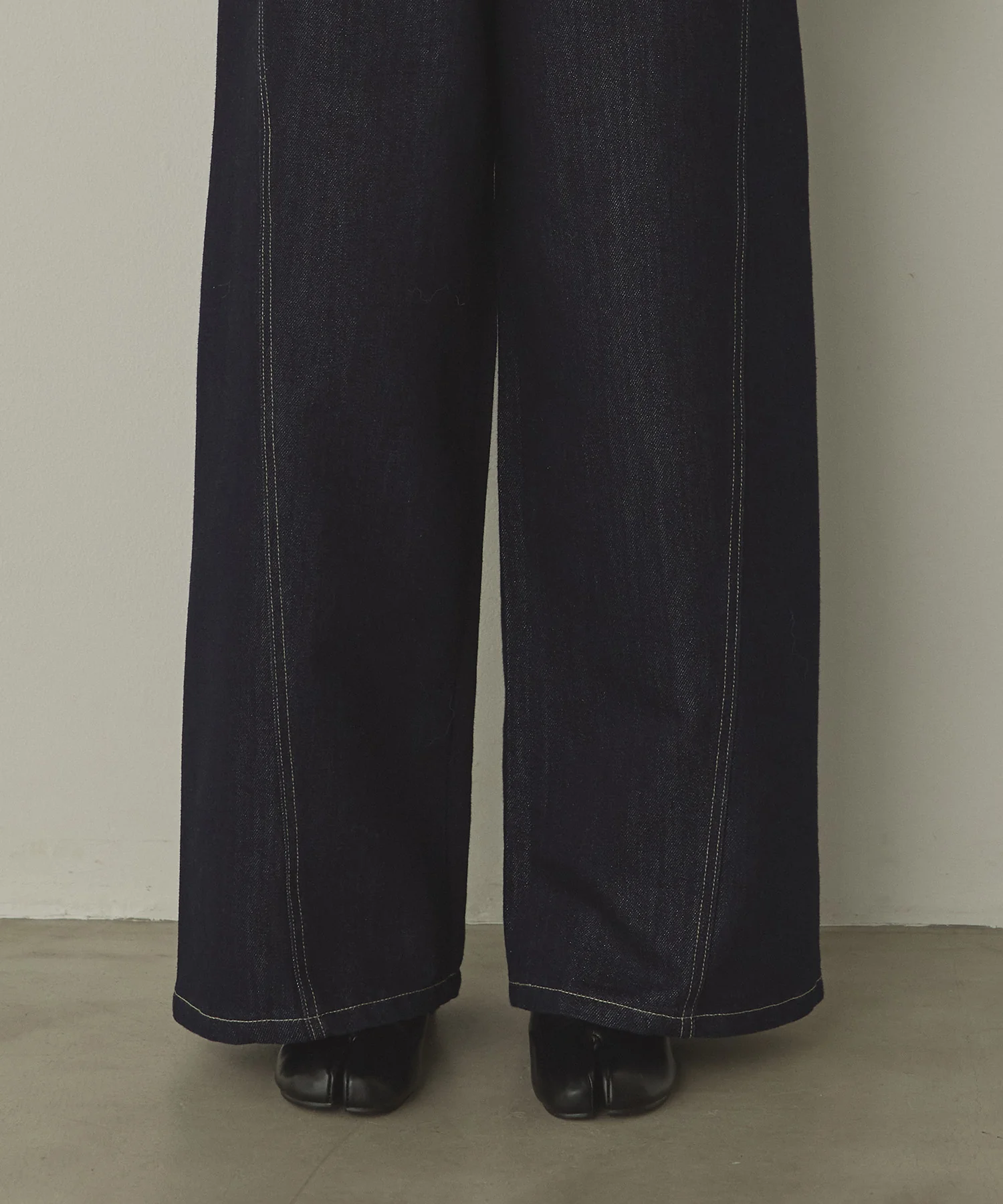 スラブデニム/ラメ ワイドパンツ　