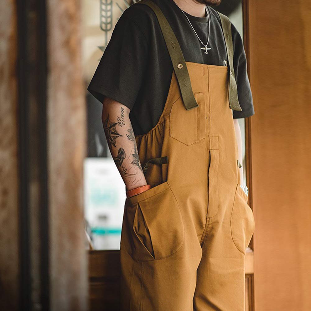 アメリカンヴィンテージ　ストレッチストレートオーバーオール