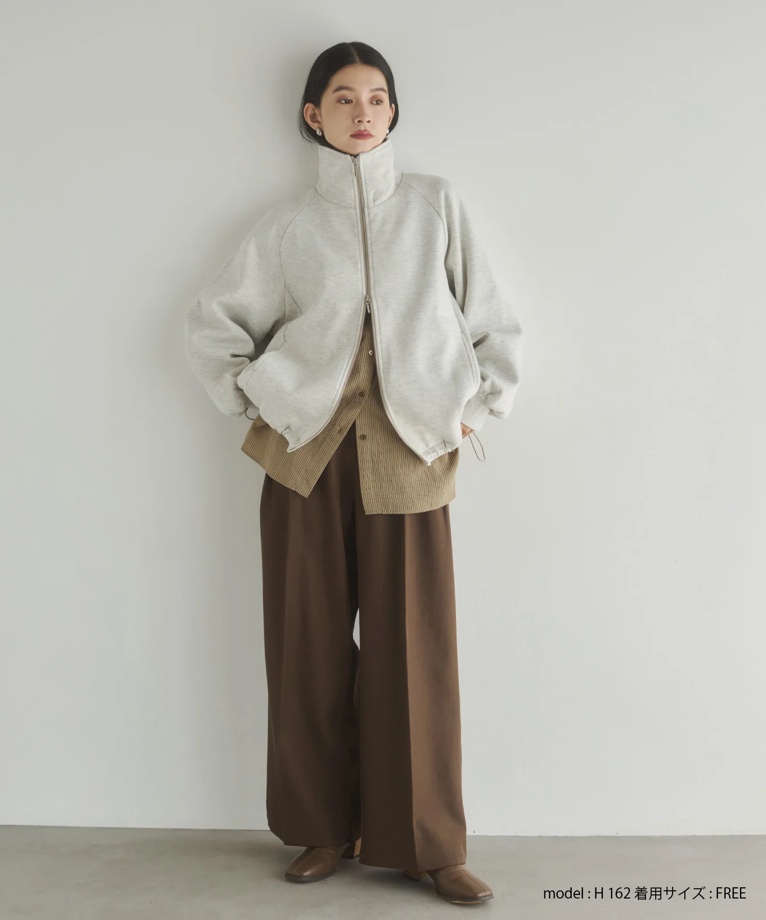 裏起毛 Wジップブルゾン