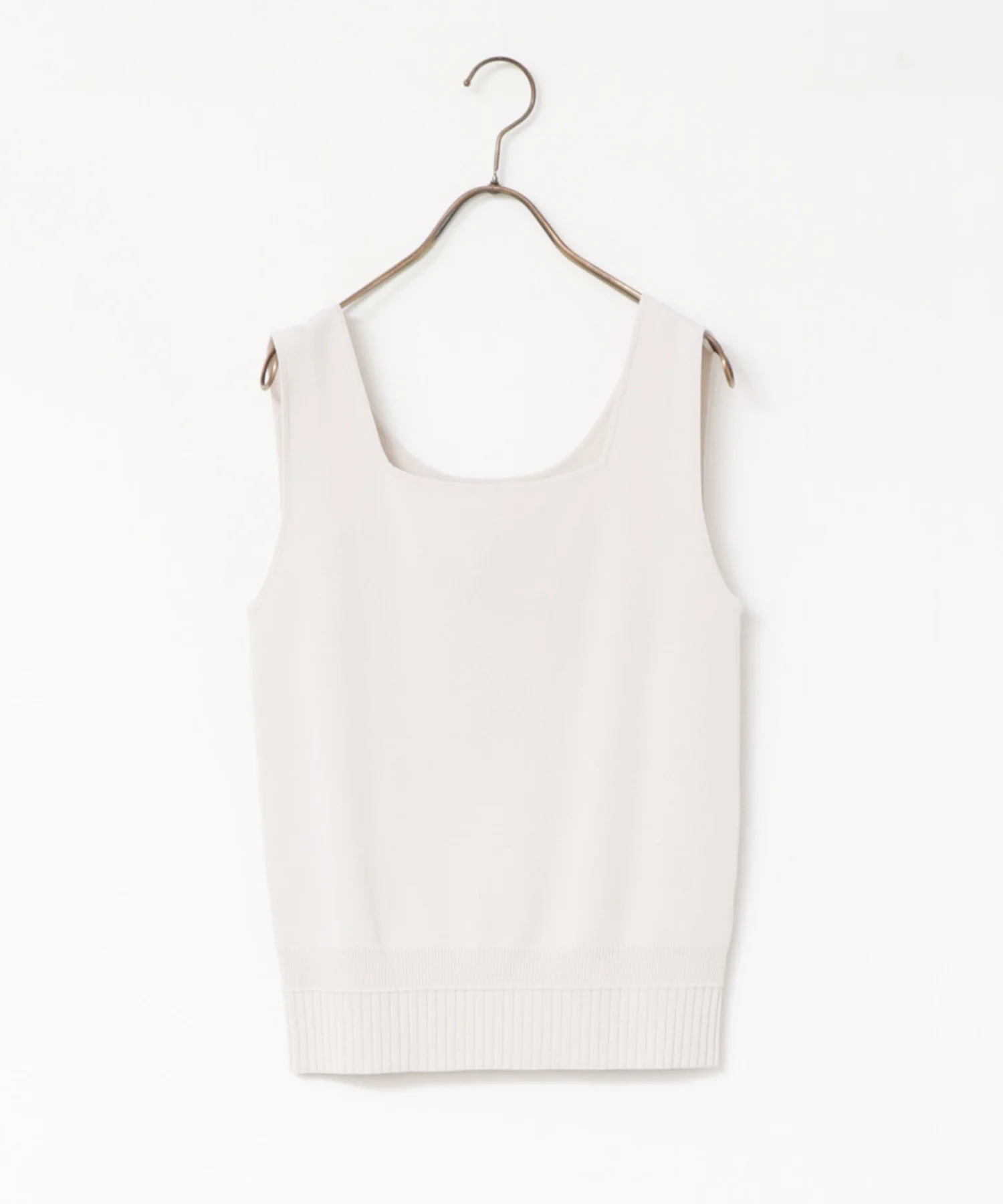 【新色追加】無地 スクエアニットタンクトップ