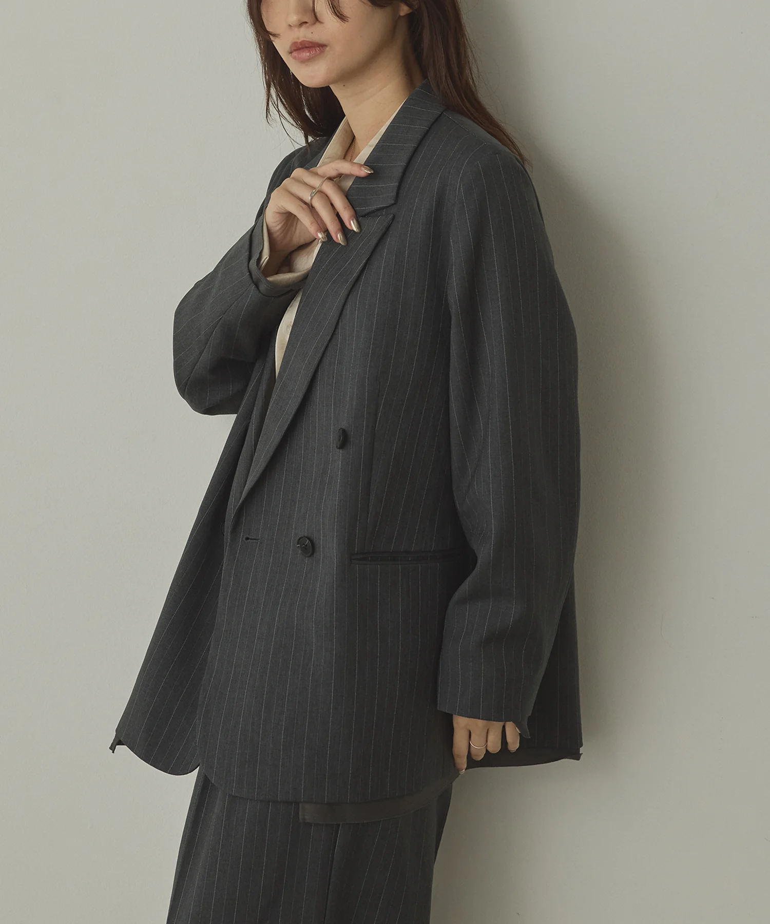 ストライプ ダブルジャケット