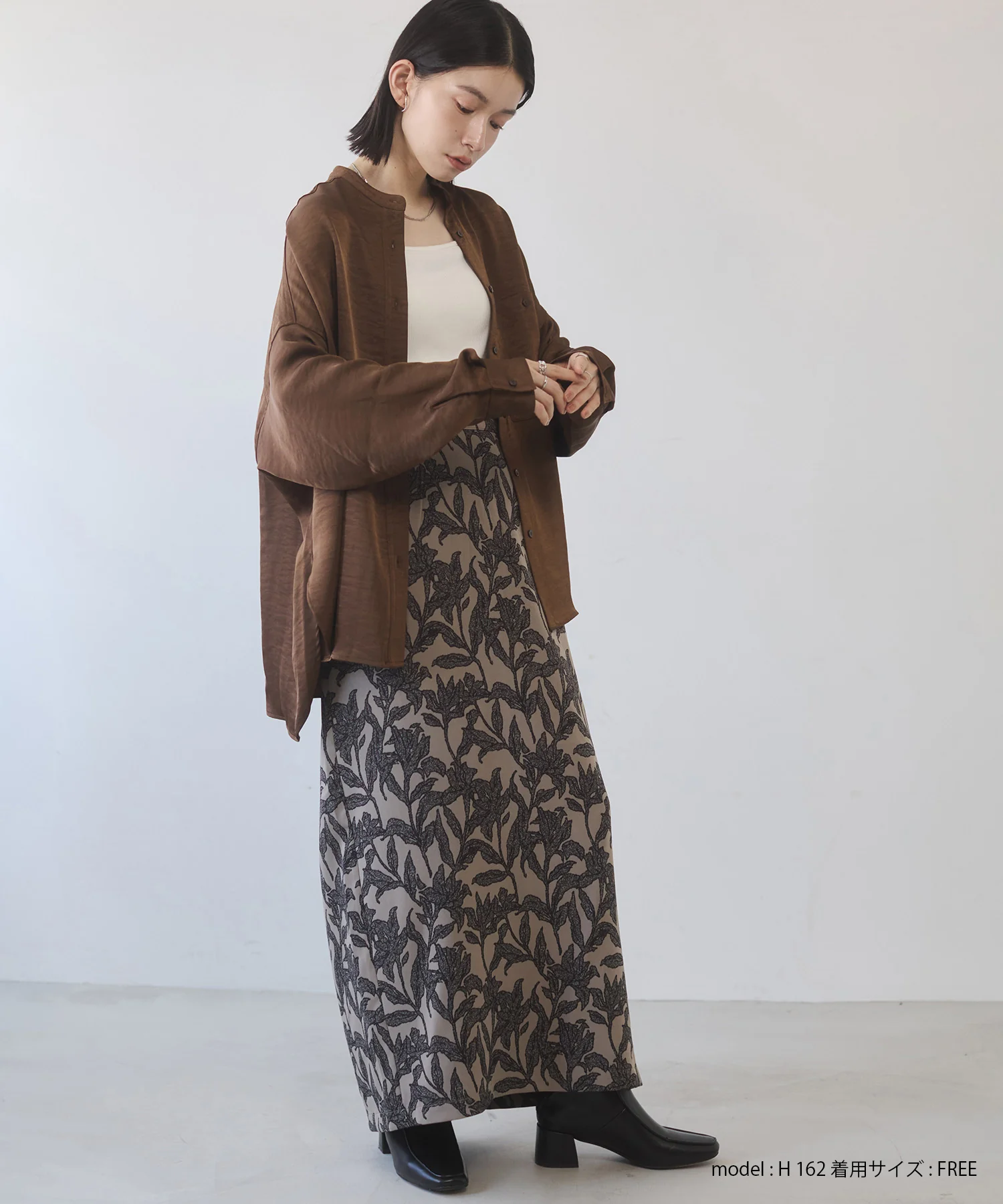 マットサテン オーバーシャツ